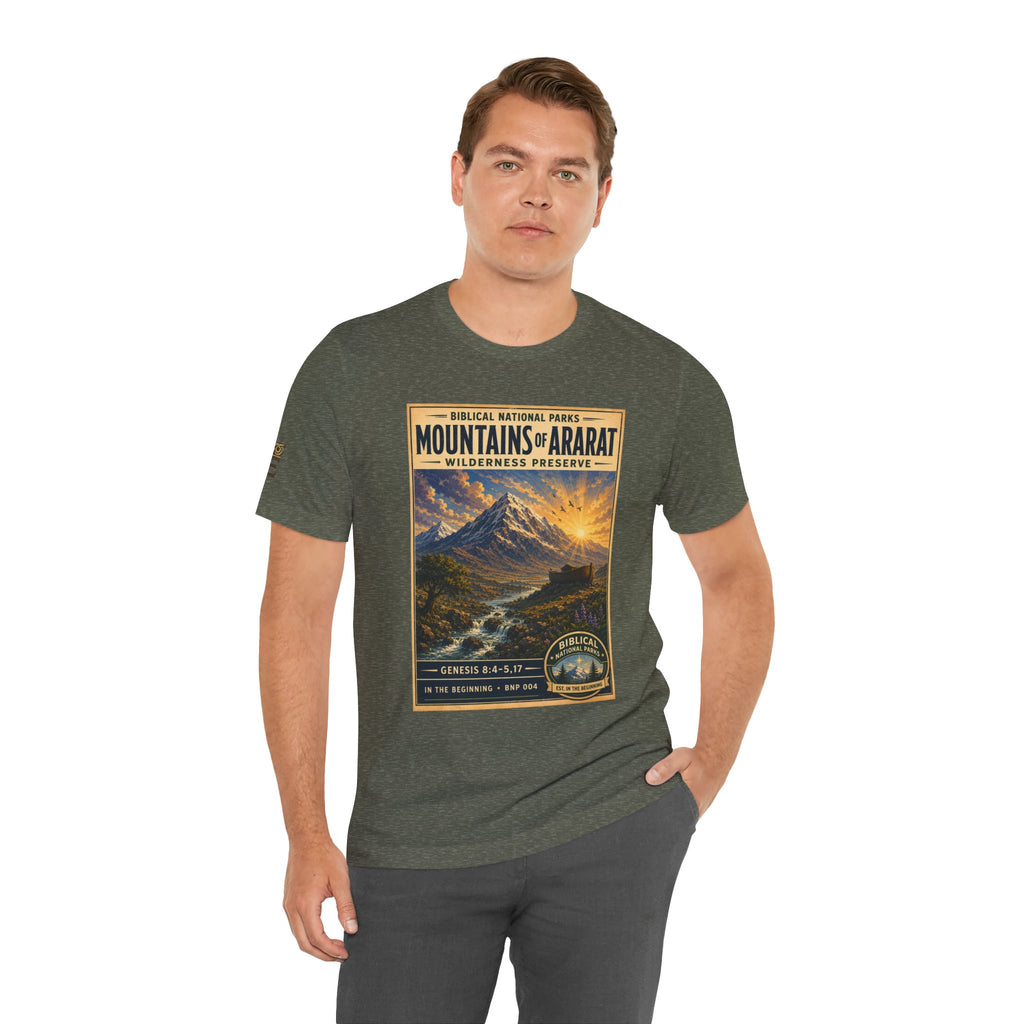 Biblical National Parks Collection I- In The Beginning #004/006 Genesis 8:4-5,17 | Vintage nature poster Tee | Biblical national parks graphic shirt