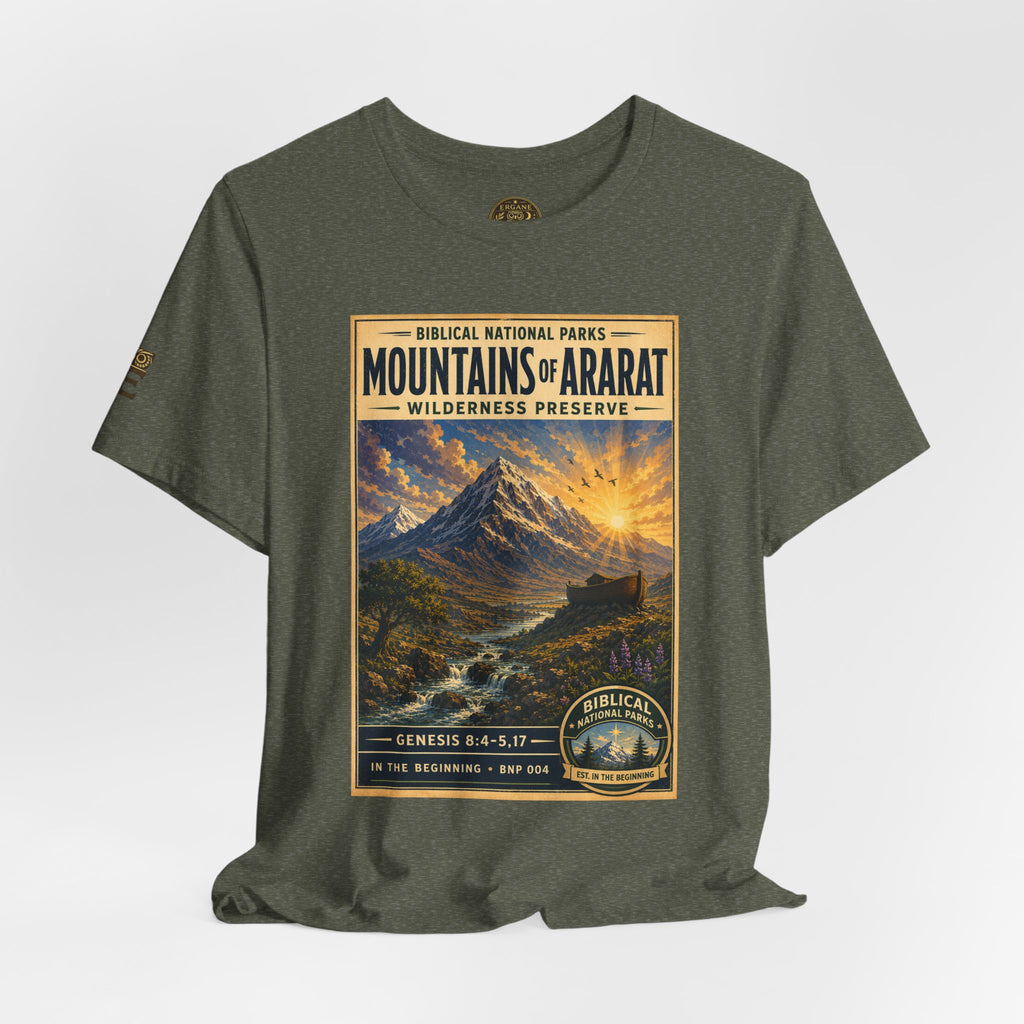 Biblical National Parks Collection I- In The Beginning #004/006 Genesis 8:4-5,17 | Vintage nature poster Tee | Biblical national parks graphic shirt