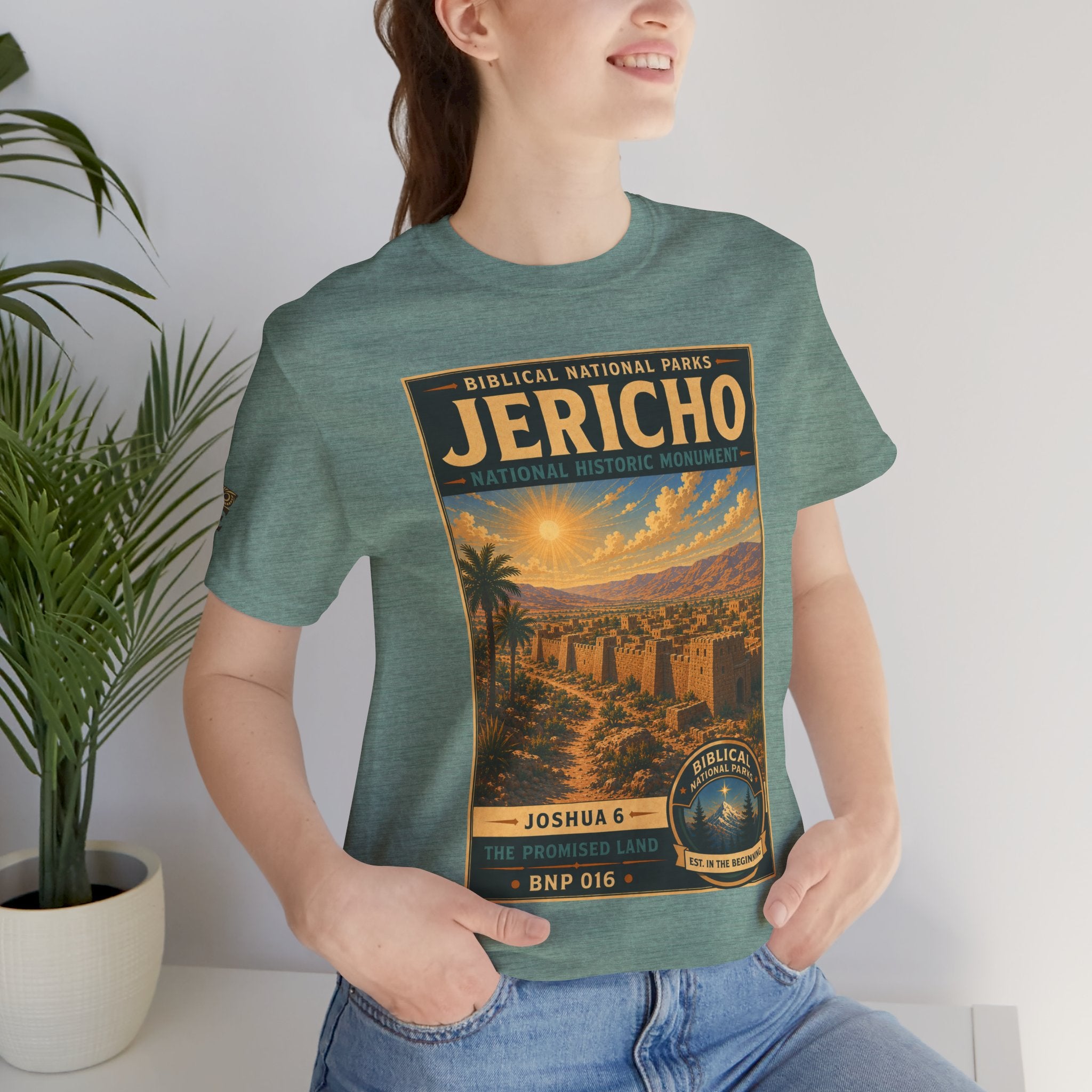 Biblical National Parks Collection III- The Promised Land #016/018 Joshua 6 | Vintage nature poster Tee | Biblical national parks graphic shirt