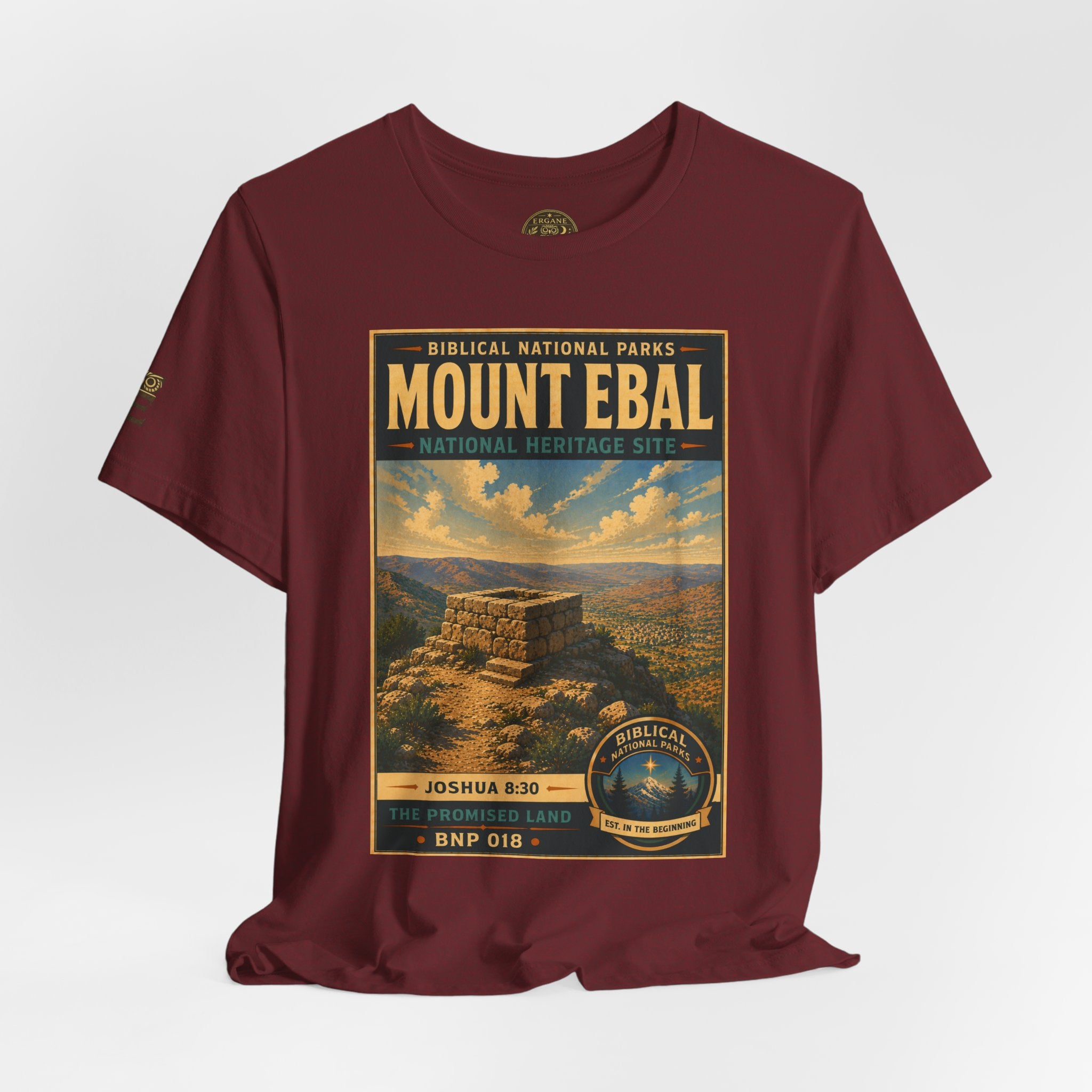 Biblical National Parks Collection III- The Promised Land #018/018 Joshua 8: 30 | Vintage nature poster Tee | Biblical national parks graphic shirt