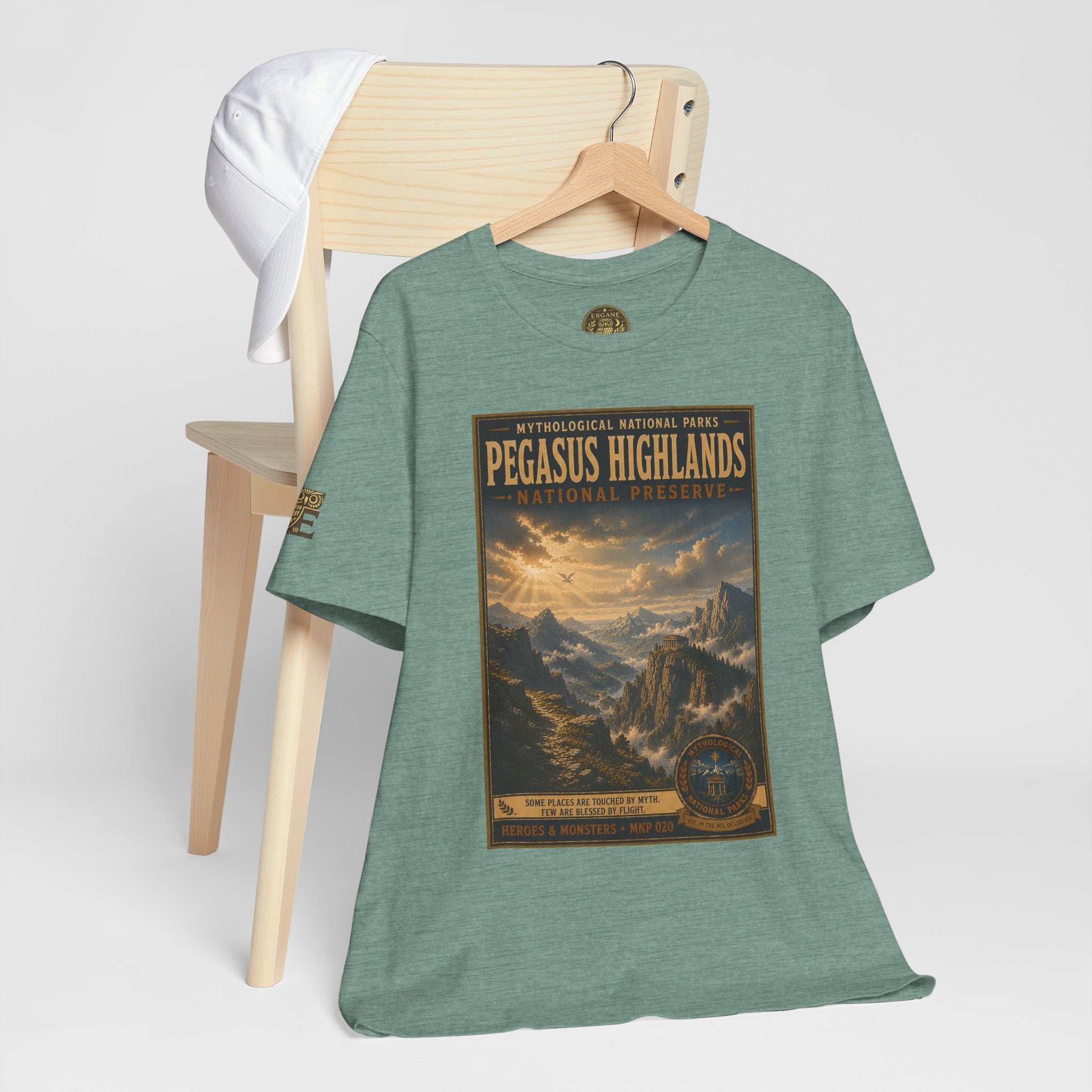 Mythological National Parks Collection III- #020-028 - Heros & Monsters | Vintage nature poster Tee | Mythological National Parks graphic shirt