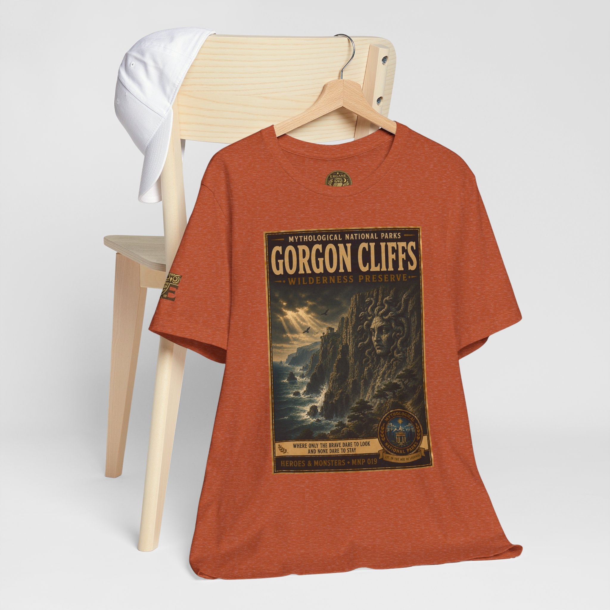 Mythological National Parks Collection III- #019-028 - Heros & Monsters | Vintage nature poster Tee | Mythological National Parks graphic shirt