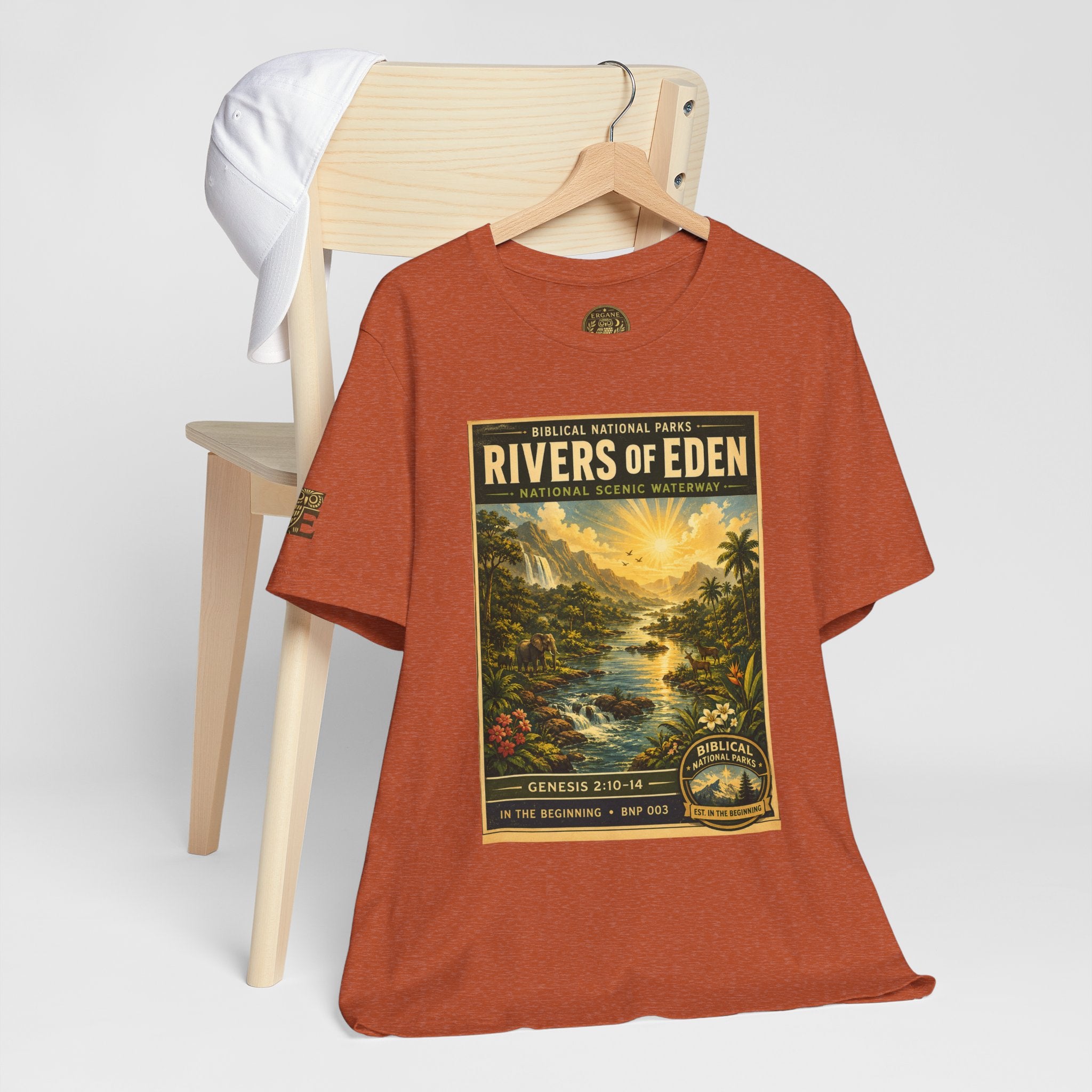 Biblical National Parks Collection I- In The Beginning #003/006 Genesis 2:10-14 | Vintage nature poster Tee | Biblical national parks graphic shirt