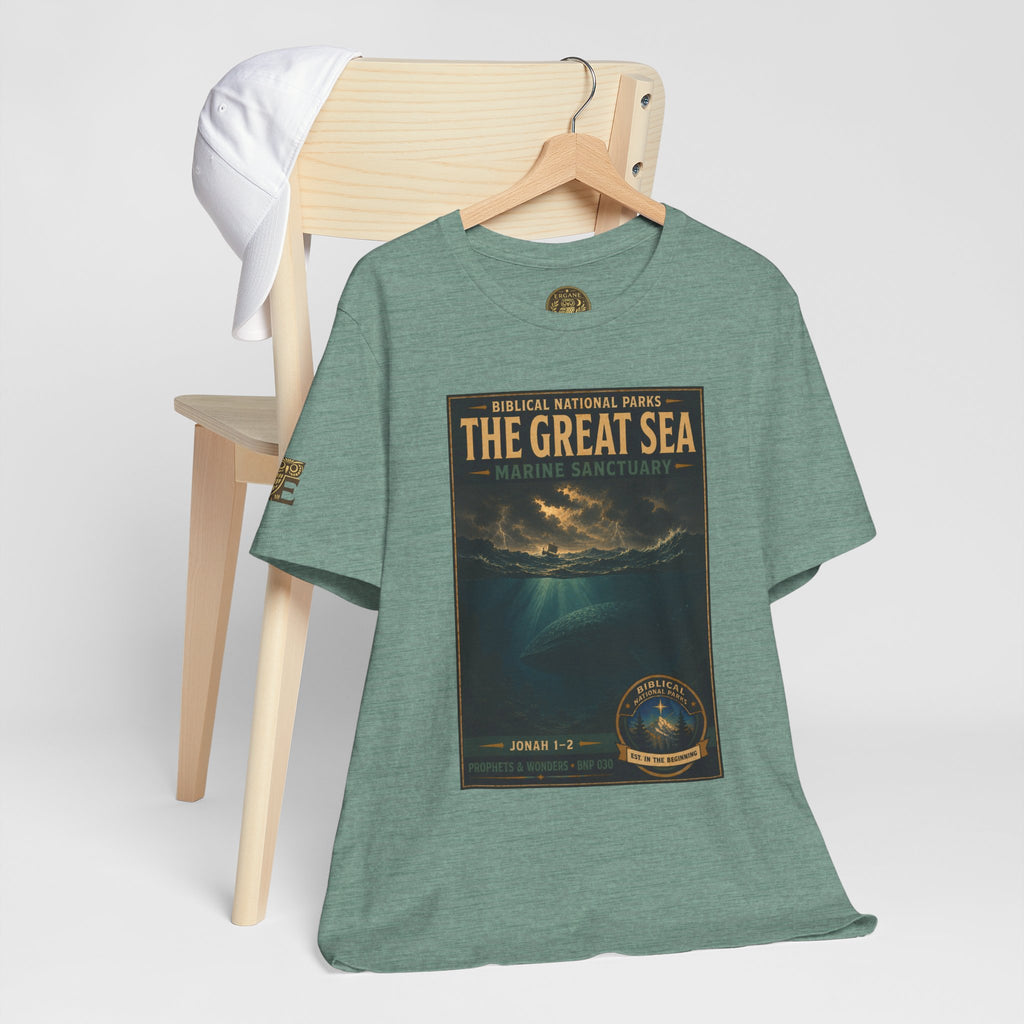 Biblical National Parks Collection V- Prophets & Wonders #030/030 Jonah 1-2 | Vintage nature poster Tee | Biblical national parks graphic shirt