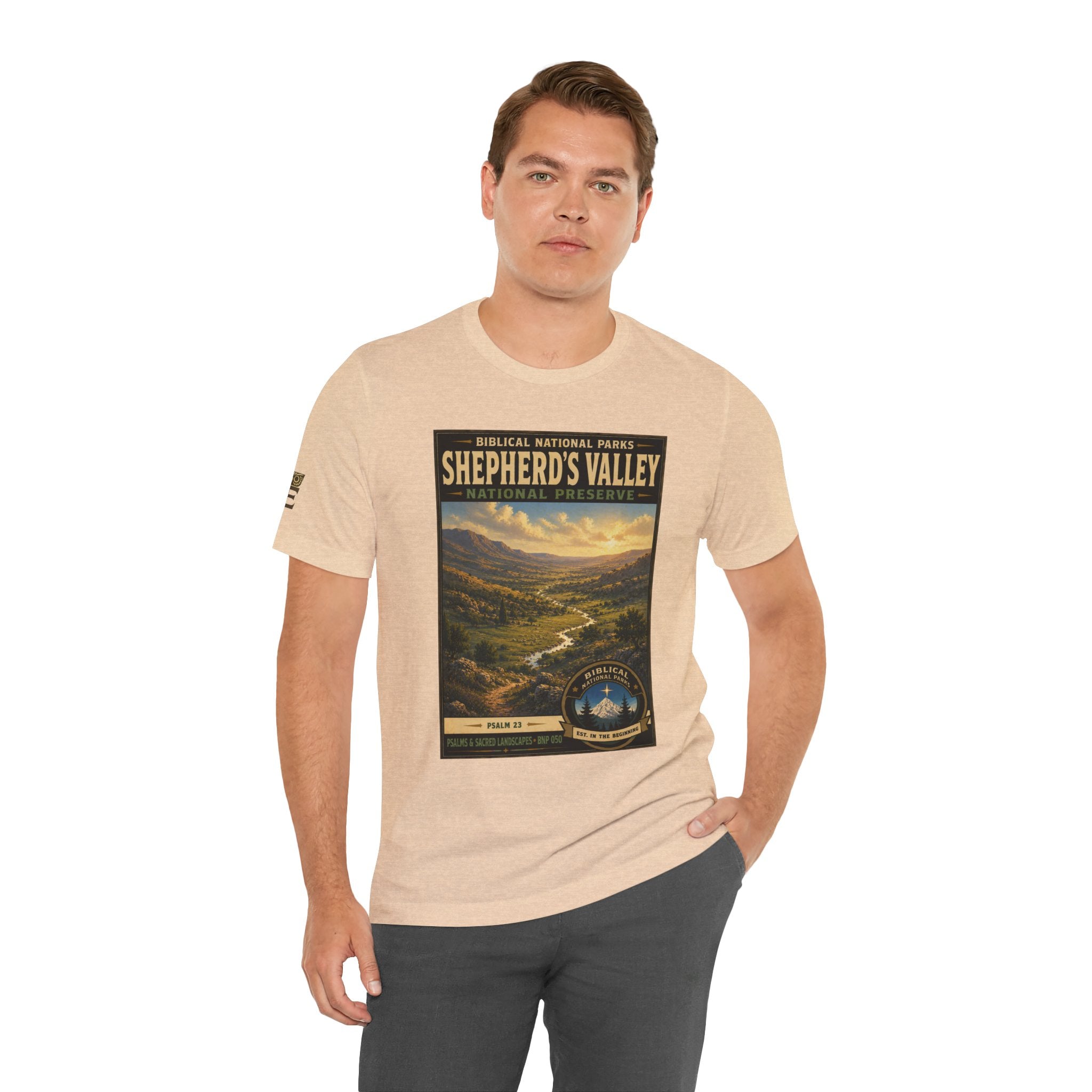 Biblical National Parks Collection IX- #050/054 -Psalms & Sacred Landscapes | Psalm 23 | Vintage nature poster Tee | Biblical national parks graphic shirt