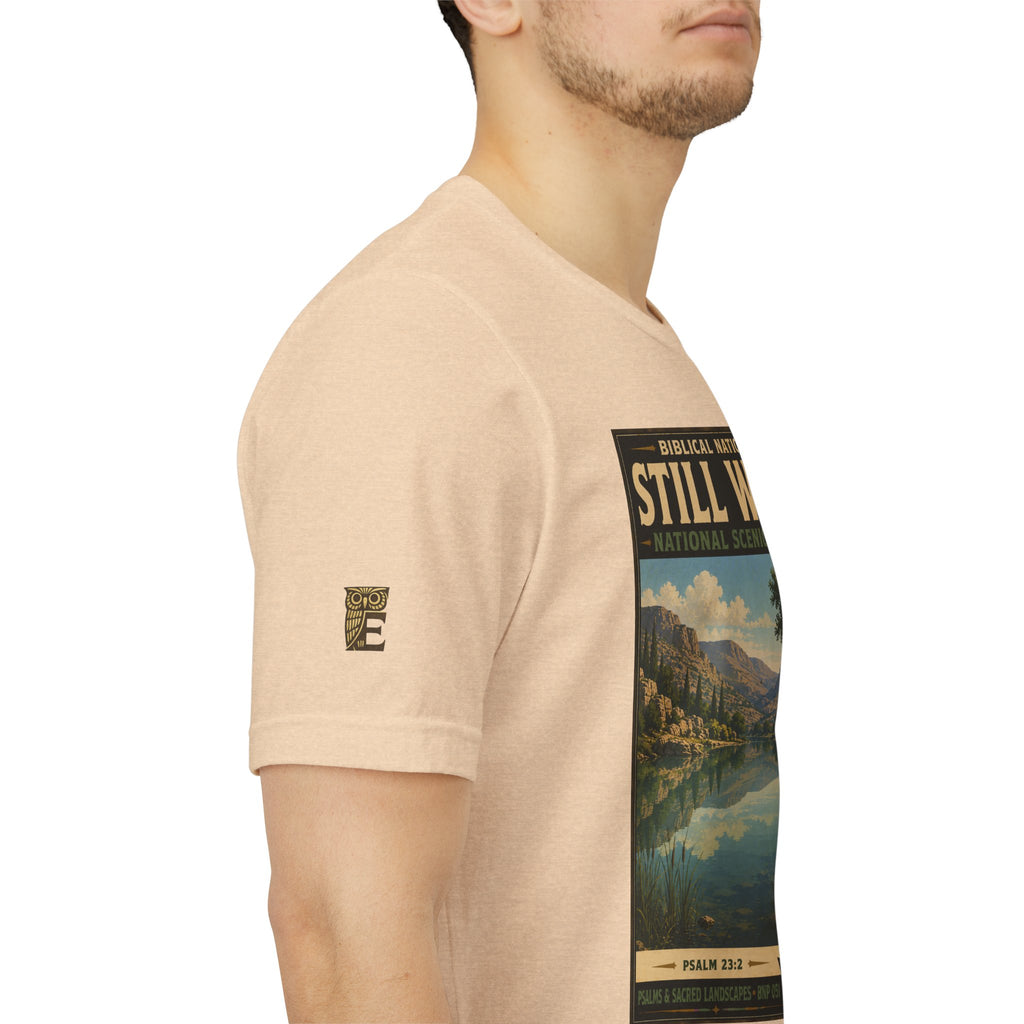 Biblical National Parks Collection IX- #051/054 -Psalms & Sacred Landscapes | Psalm 23:2 | Vintage nature poster Tee | Biblical national parks graphic shirt