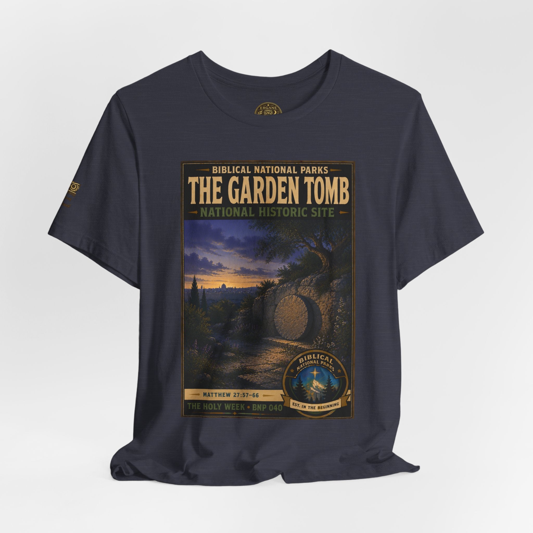 Biblical National Parks Collection VII- The Holy Week #040/041 | Matthew 27: 55-66 | Vintage nature poster Tee | Biblical national parks graphic shirt