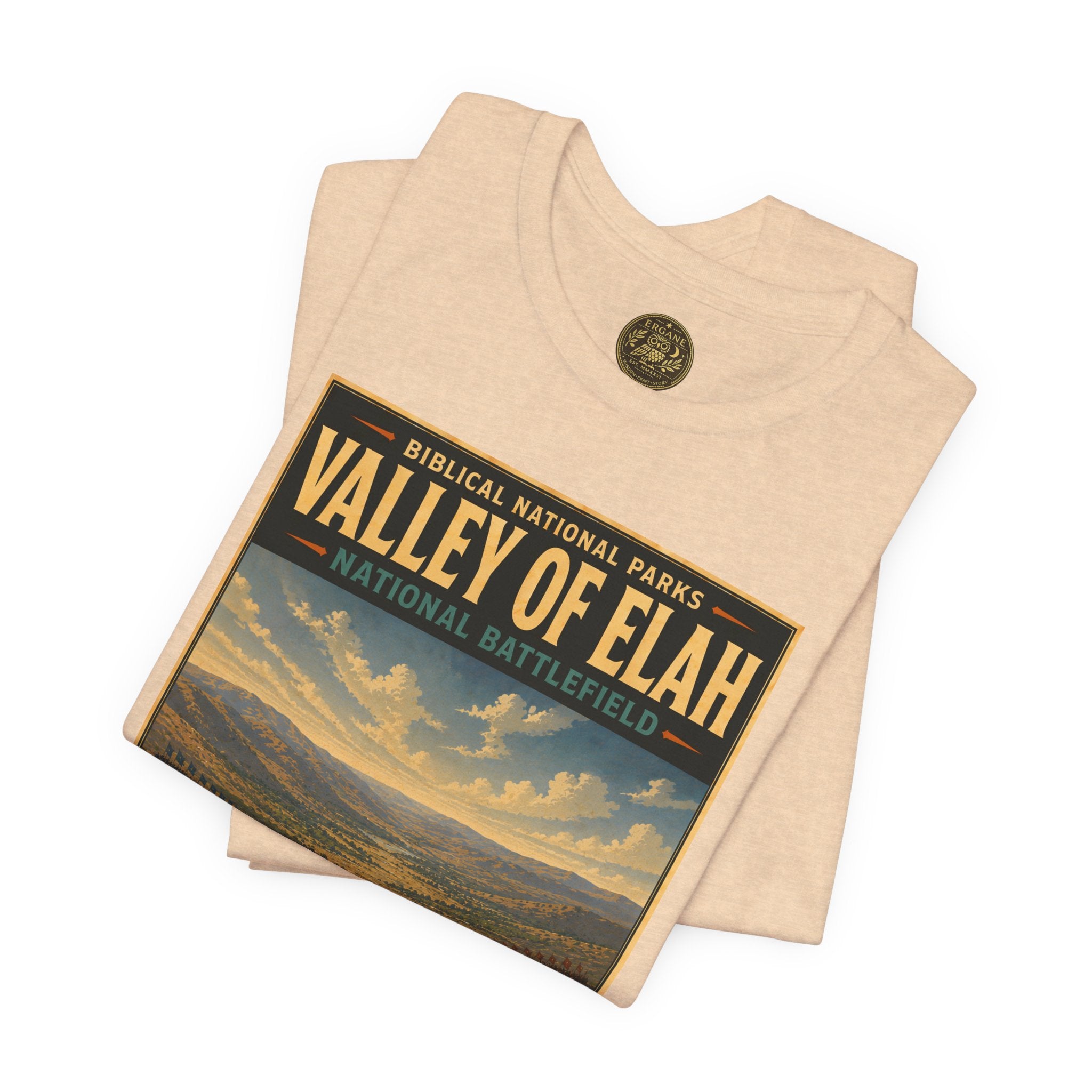 Biblical National Parks Collection IV- Heros & Battlefields #019/023 1 Samuel 17 | Vintage nature poster Tee | Biblical national parks graphic shirt