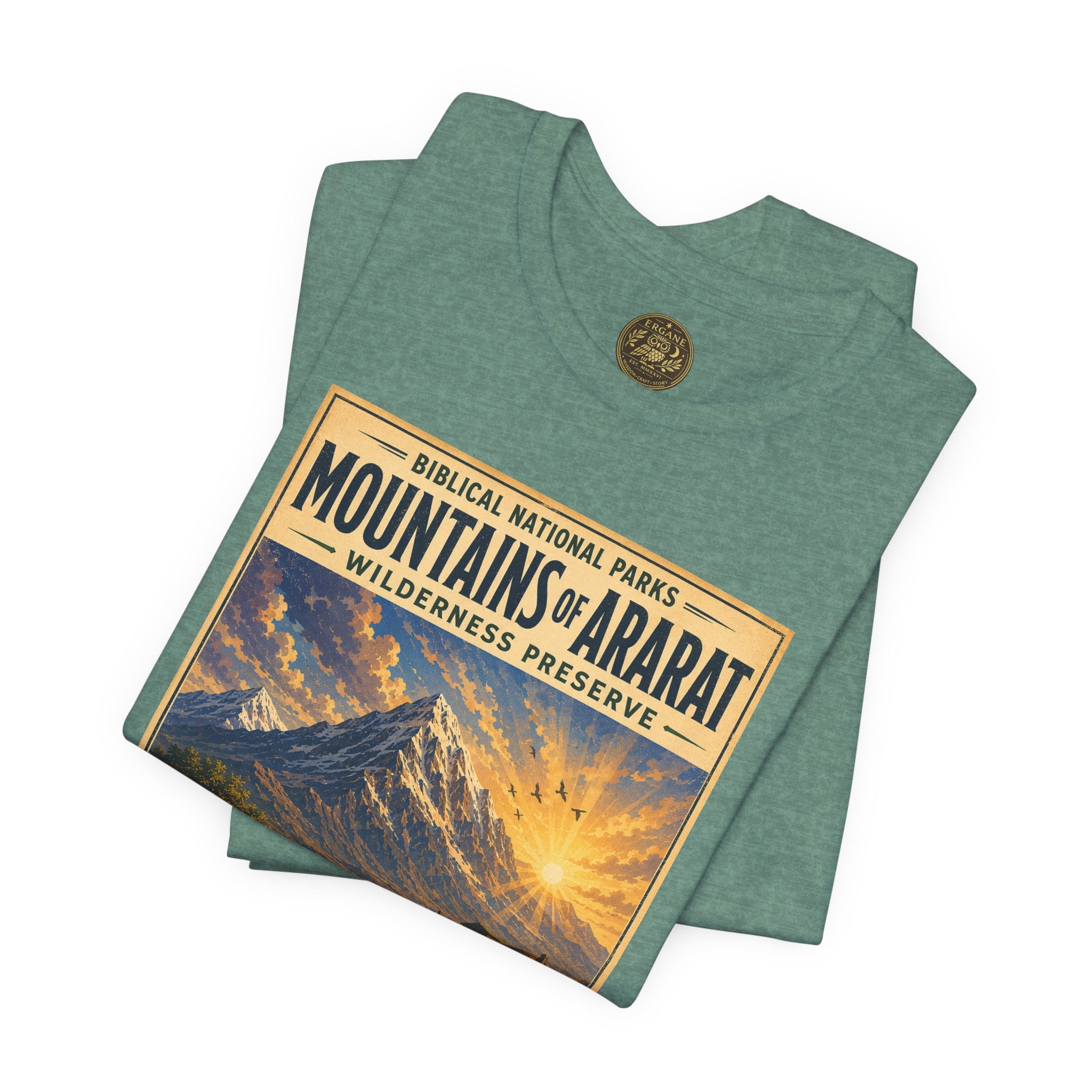 Biblical National Parks Collection I- In The Beginning #004/006 Genesis 8:4-5,17 | Vintage nature poster Tee | Biblical national parks graphic shirt