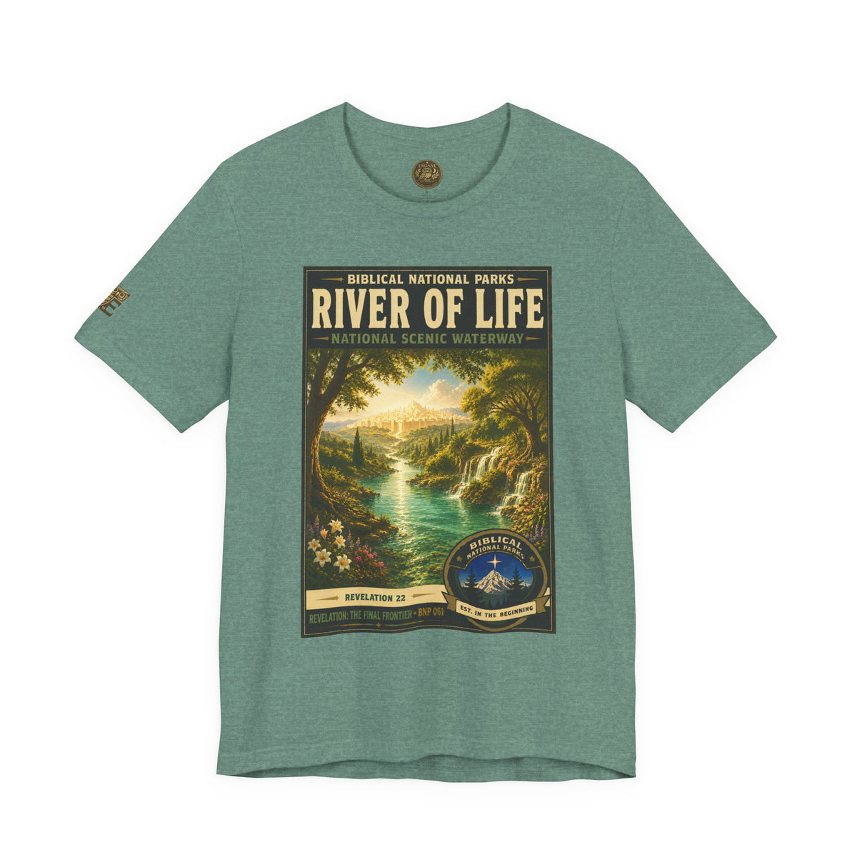 Biblical National Parks Collection X- #061/061 - Revelation: The Final Frontier | Revelation 22 | Vintage nature poster Tee | Biblical national parks graphic shirt 2