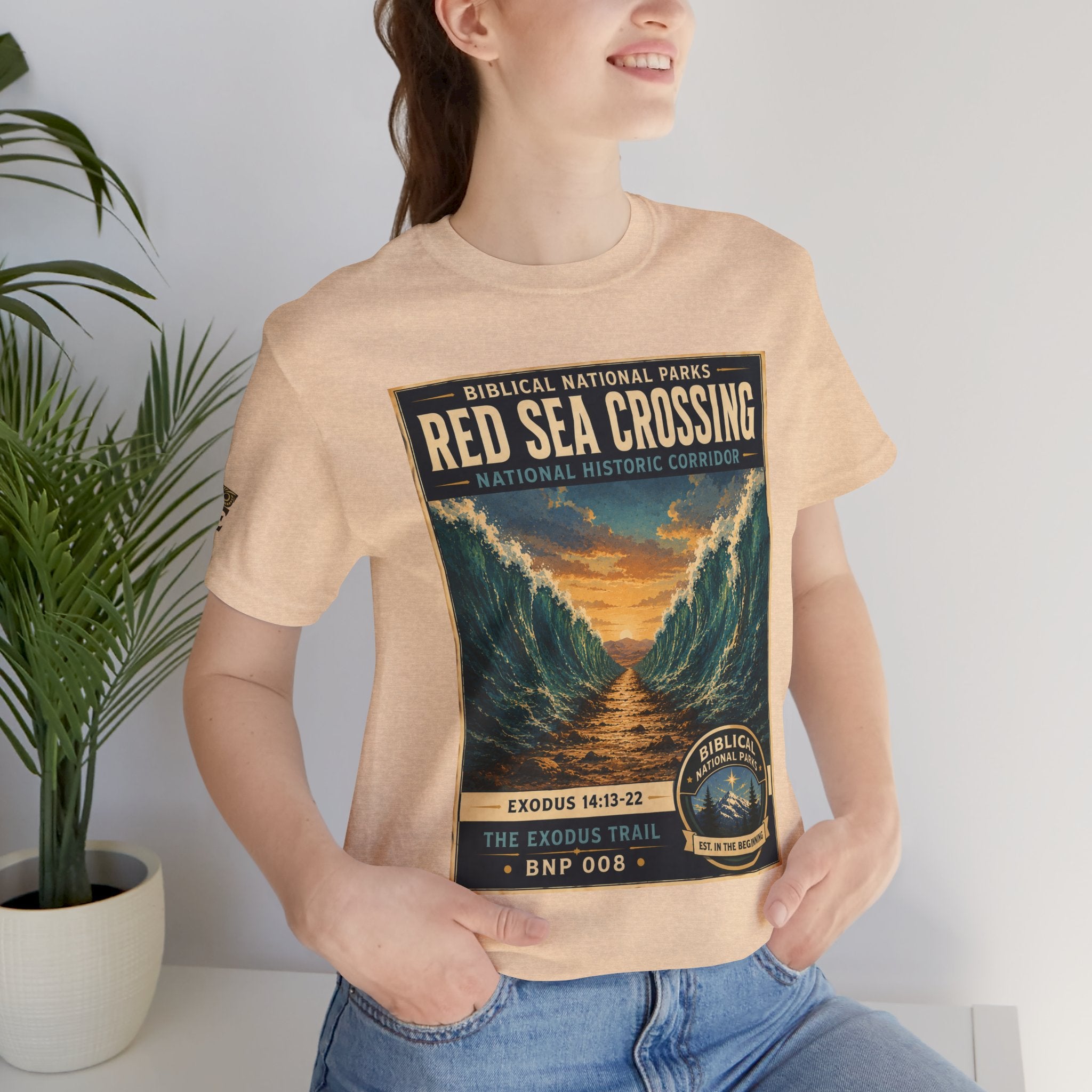 Biblical National Parks Collection II- The Exodus Trail #008/013 Exodus 14: 13-22 | Vintage nature poster Tee | Biblical national parks graphic shirt
