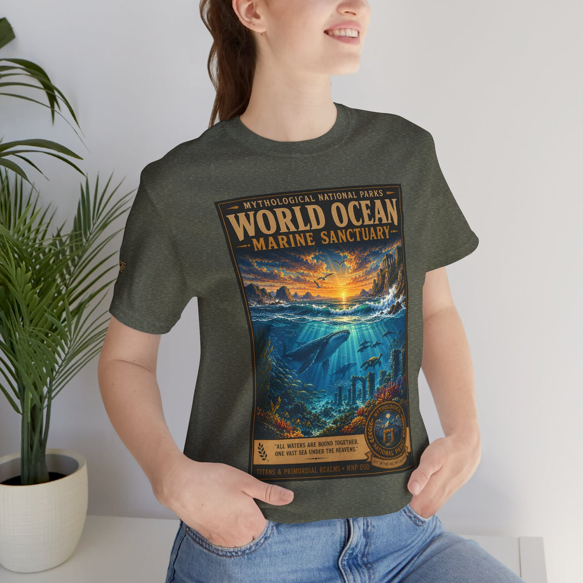 Mythological National Parks COLLECTION V- #050-050 TITANS & PRIMORDIAL REALMS | Vintage nature poster Tee | Mythological National Parks graphic shirt
