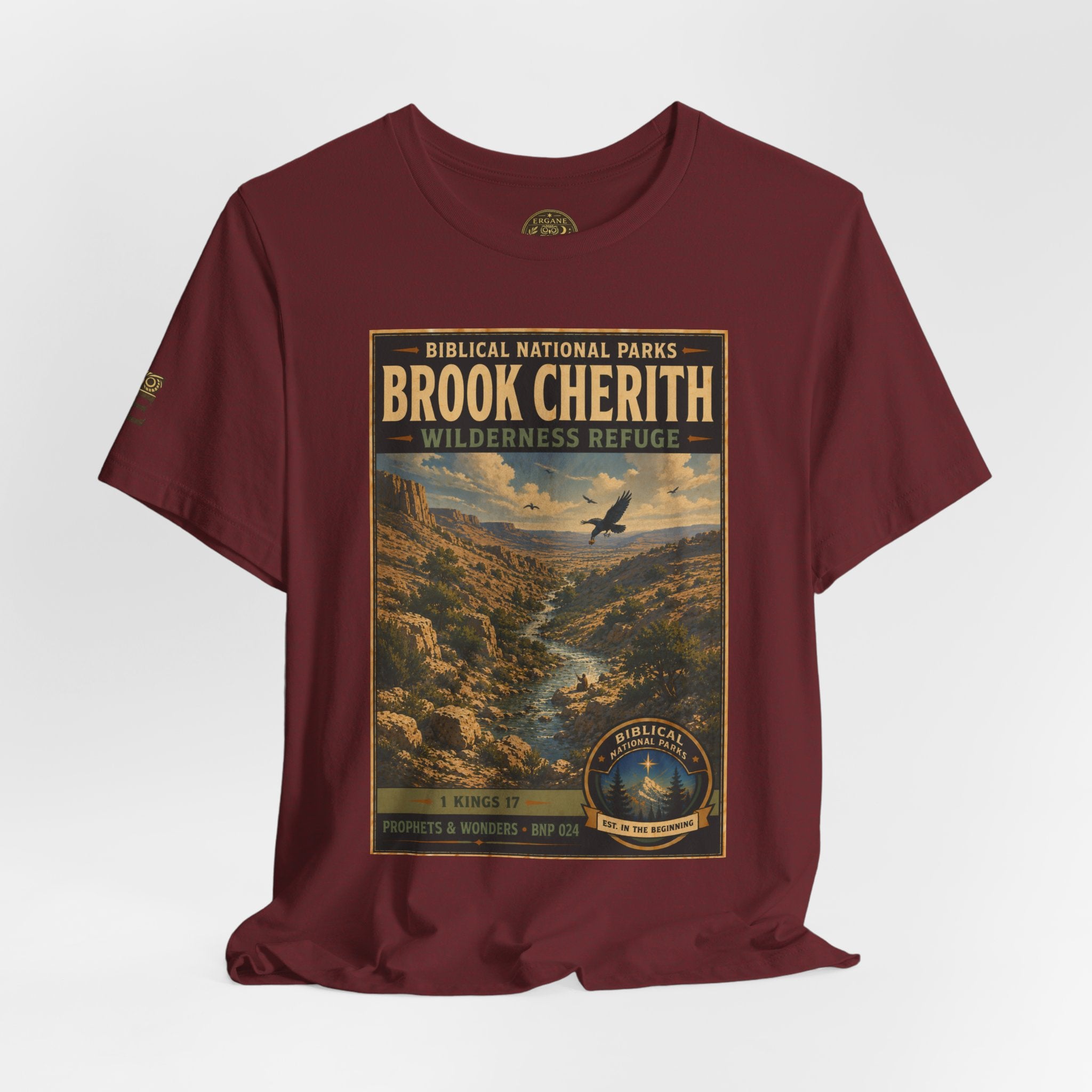Biblical National Parks Collection V- Prophets & Wonders #024/030 1 Kings 17 | Vintage nature poster Tee | Biblical national parks graphic shirt