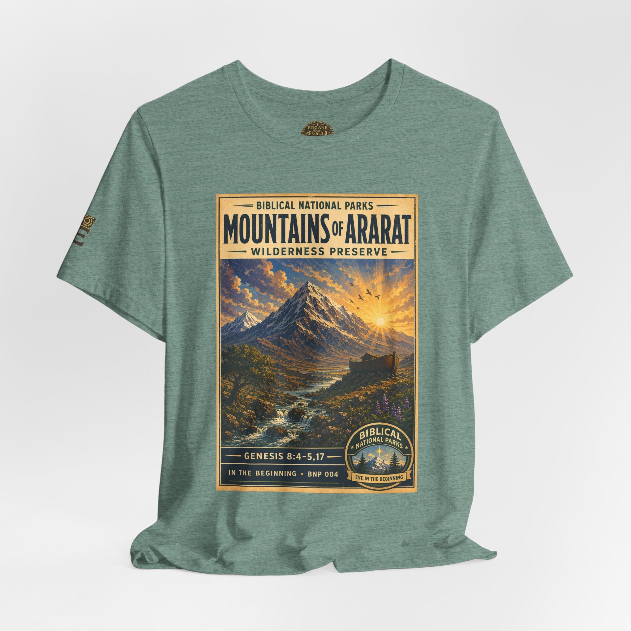Biblical National Parks Collection I- In The Beginning #004/006 Genesis 8:4-5,17 | Vintage nature poster Tee | Biblical national parks graphic shirt