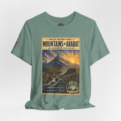 Biblical National Parks Collection I- In The Beginning #004/006 Genesis 8:4-5,17 | Vintage nature poster Tee | Biblical national parks graphic shirt