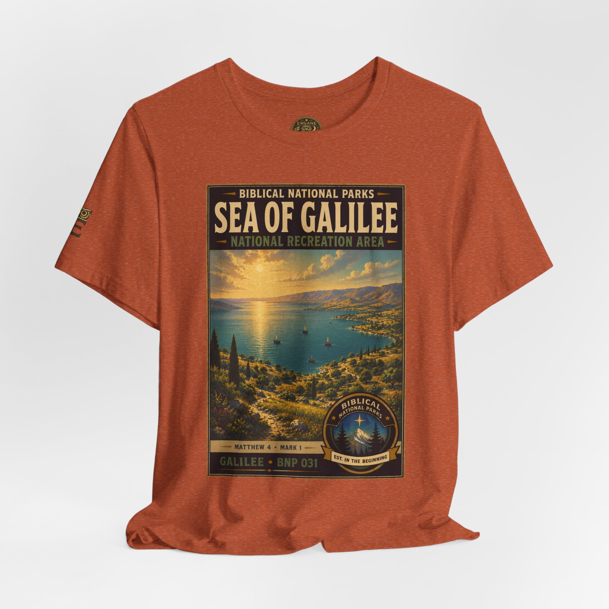 Biblical National Parks Collection VI- Galilee #031/035 Matthew 4 & Mark 1 | Vintage nature poster Tee | Biblical national parks graphic shirt