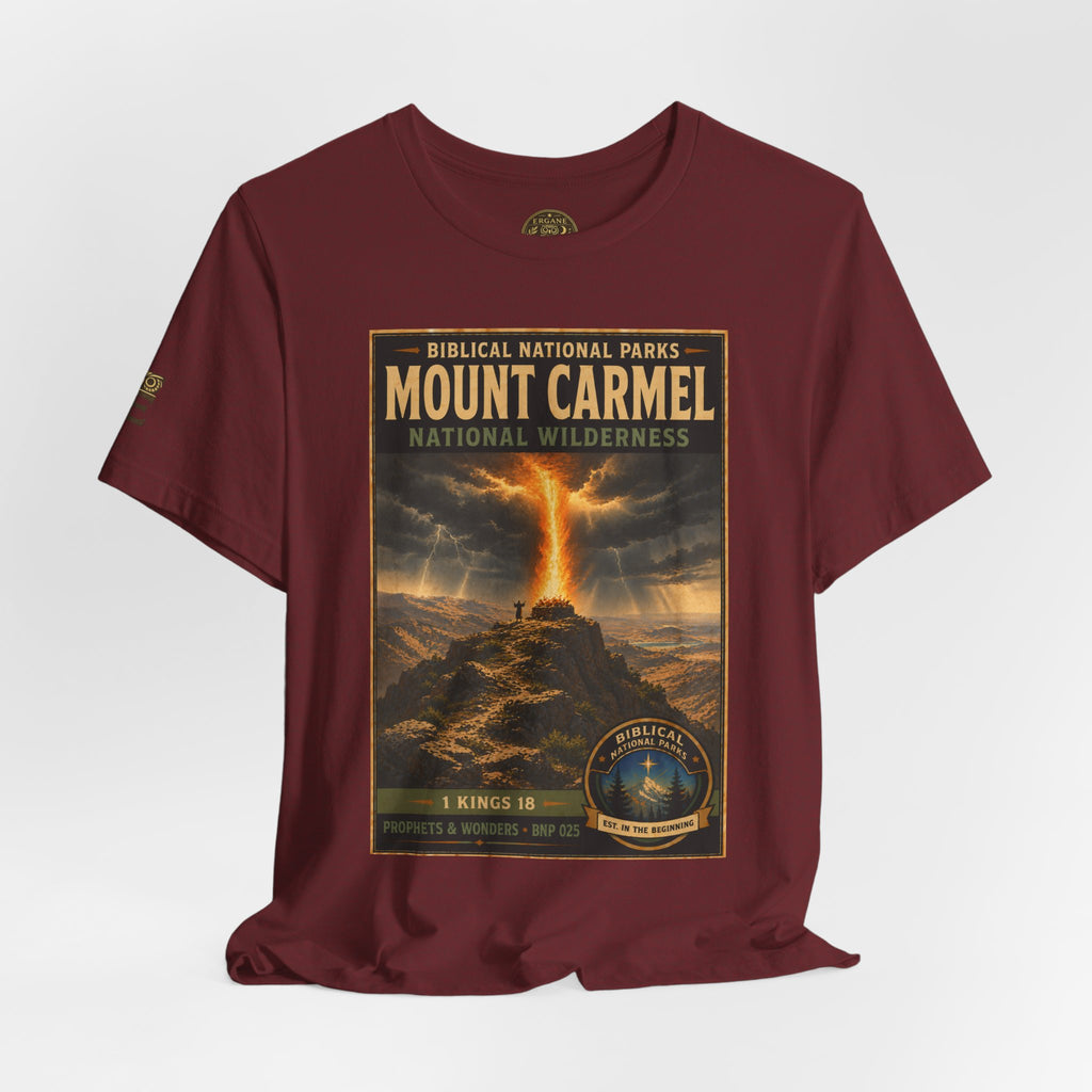 Biblical National Parks Collection V- Prophets & Wonders #025/030 1 Kings 18 | Vintage nature poster Tee | Biblical national parks graphic shirt