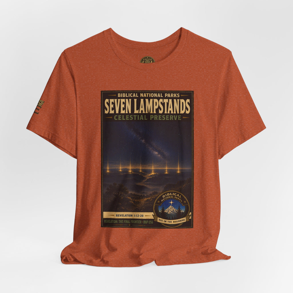 Biblical National Parks Collection X- #056/061 - Revelation: The Final Frontier | Revelation 1: 12-20 | Vintage nature poster Tee | Biblical national parks graphic shirt