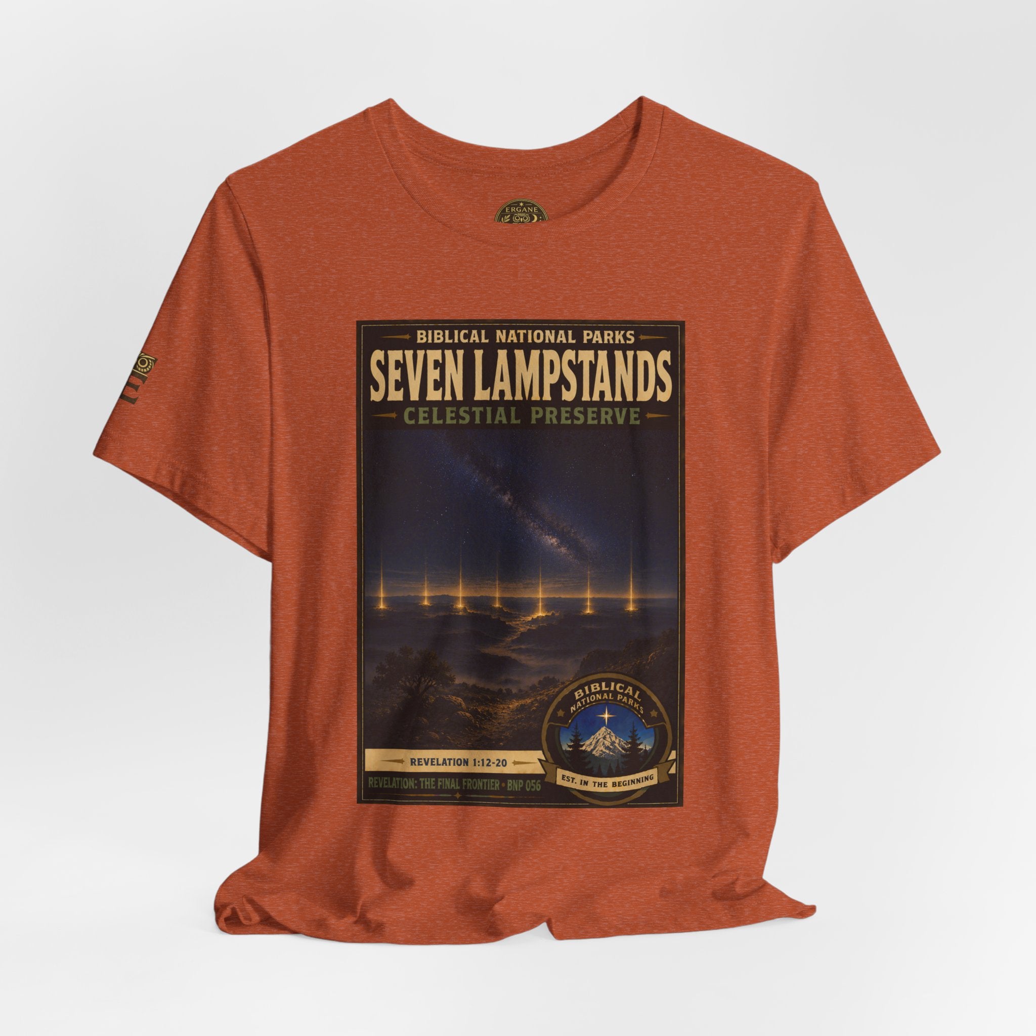 Biblical National Parks Collection X- #056/061 - Revelation: The Final Frontier | Revelation 1: 12-20 | Vintage nature poster Tee | Biblical national parks graphic shirt