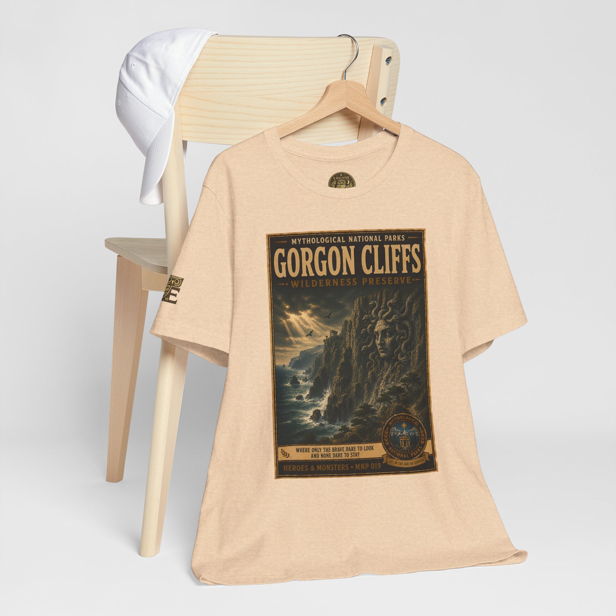 Mythological National Parks Collection III- #019-028 - Heros & Monsters | Vintage nature poster Tee | Mythological National Parks graphic shirt
