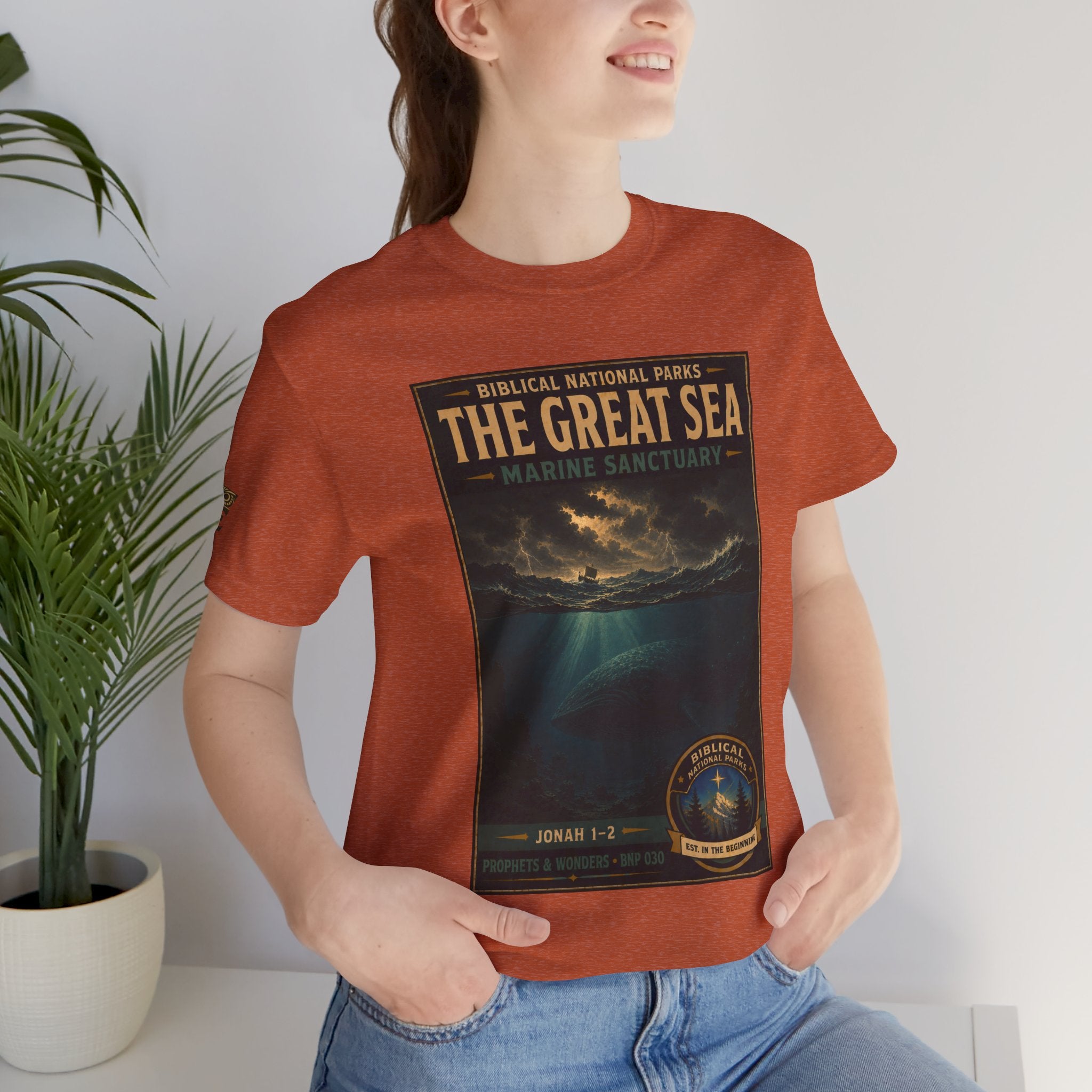 Biblical National Parks Collection V- Prophets & Wonders #030/030 Jonah 1-2 | Vintage nature poster Tee | Biblical national parks graphic shirt