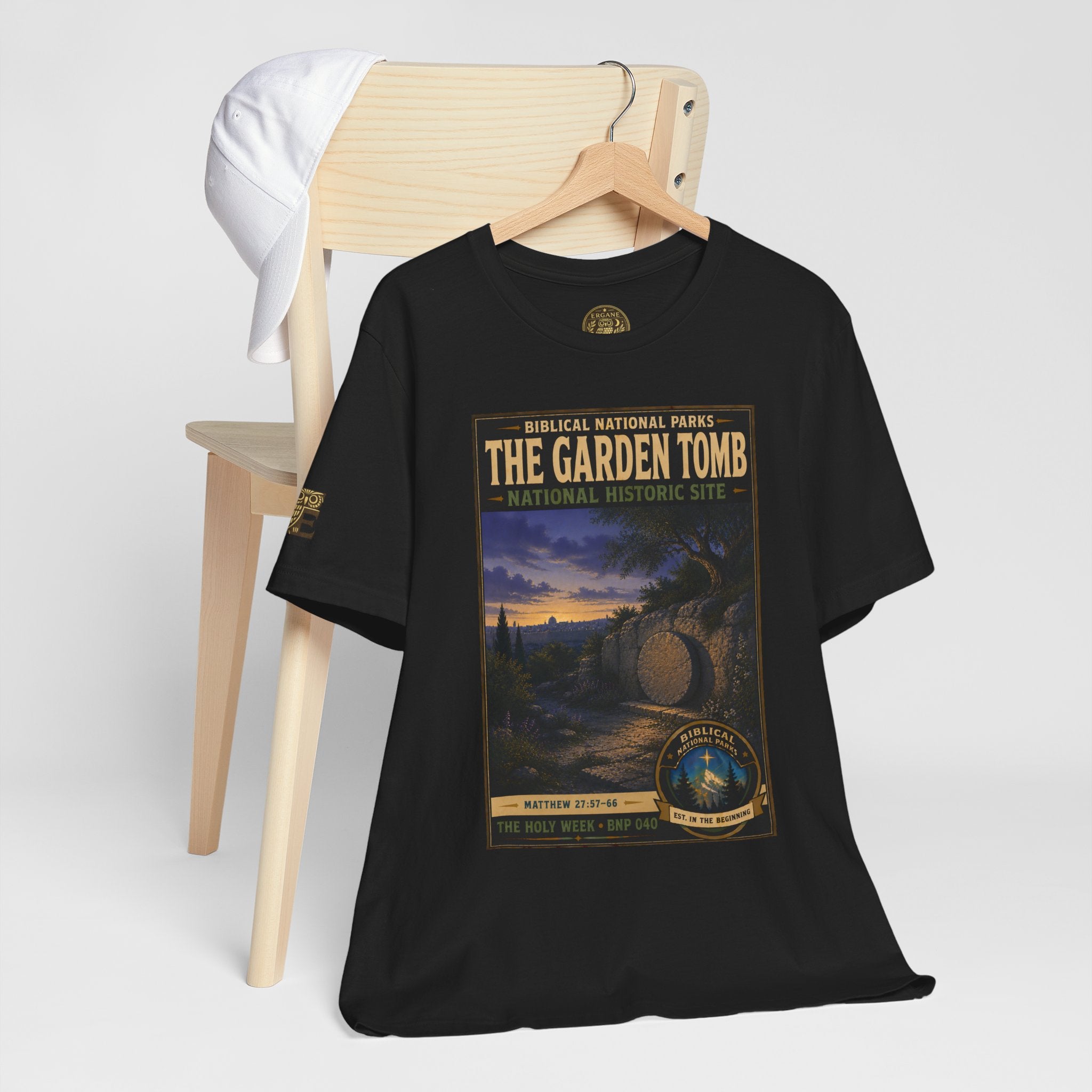 Biblical National Parks Collection VII- The Holy Week #040/041 | Matthew 27: 55-66 | Vintage nature poster Tee | Biblical national parks graphic shirt
