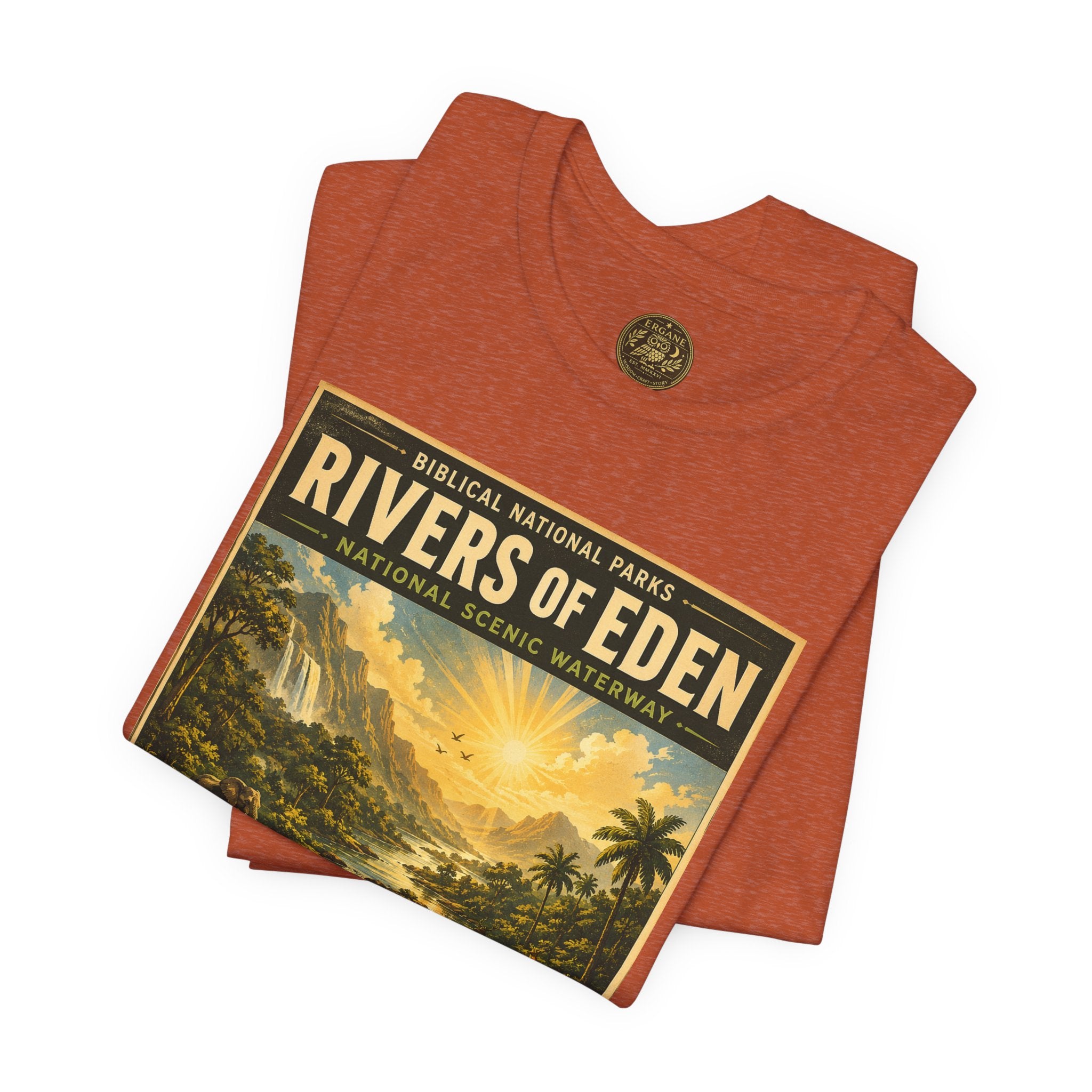 Biblical National Parks Collection I- In The Beginning #003/006 Genesis 2:10-14 | Vintage nature poster Tee | Biblical national parks graphic shirt