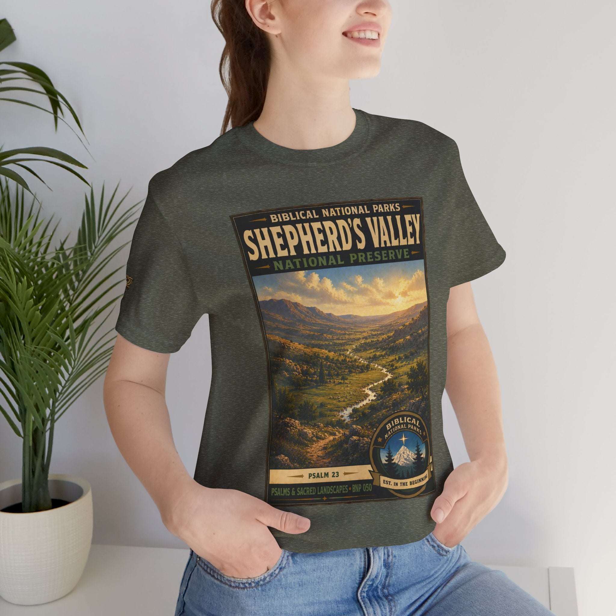 Biblical National Parks Collection IX- #050/054 -Psalms & Sacred Landscapes | Psalm 23 | Vintage nature poster Tee | Biblical national parks graphic shirt