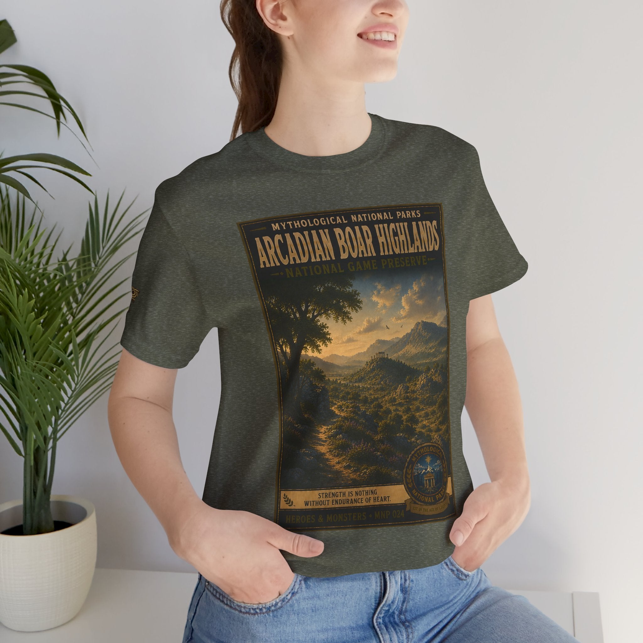 Mythological National Parks Collection III- #024-028 - Heros & Monsters | Vintage nature poster Tee | Mythological National Parks graphic shirt