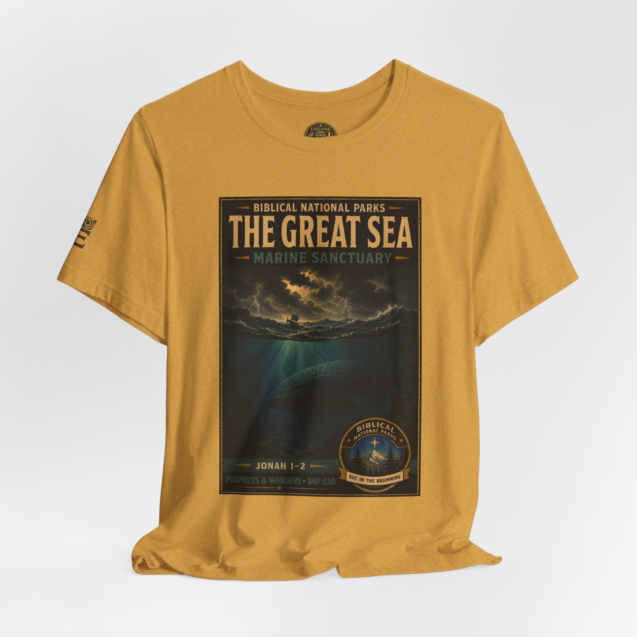 Biblical National Parks Collection V- Prophets & Wonders #030/030 Jonah 1-2 | Vintage nature poster Tee | Biblical national parks graphic shirt