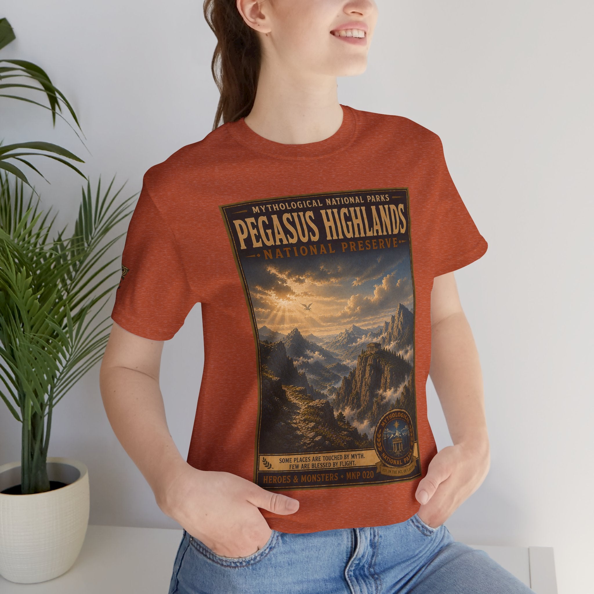 Mythological National Parks Collection III- #020-028 - Heros & Monsters | Vintage nature poster Tee | Mythological National Parks graphic shirt