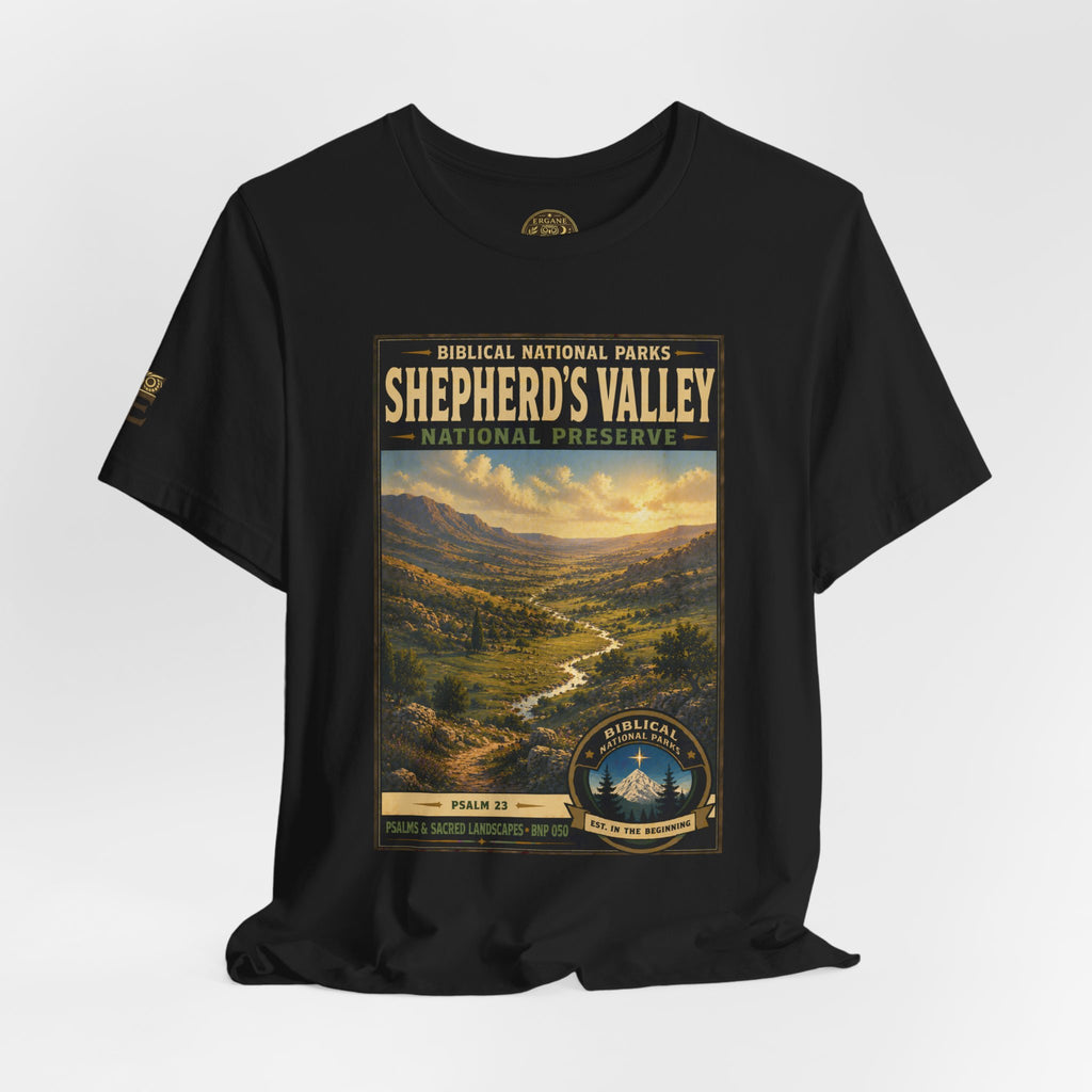 Biblical National Parks Collection IX- #050/054 -Psalms & Sacred Landscapes | Psalm 23 | Vintage nature poster Tee | Biblical national parks graphic shirt