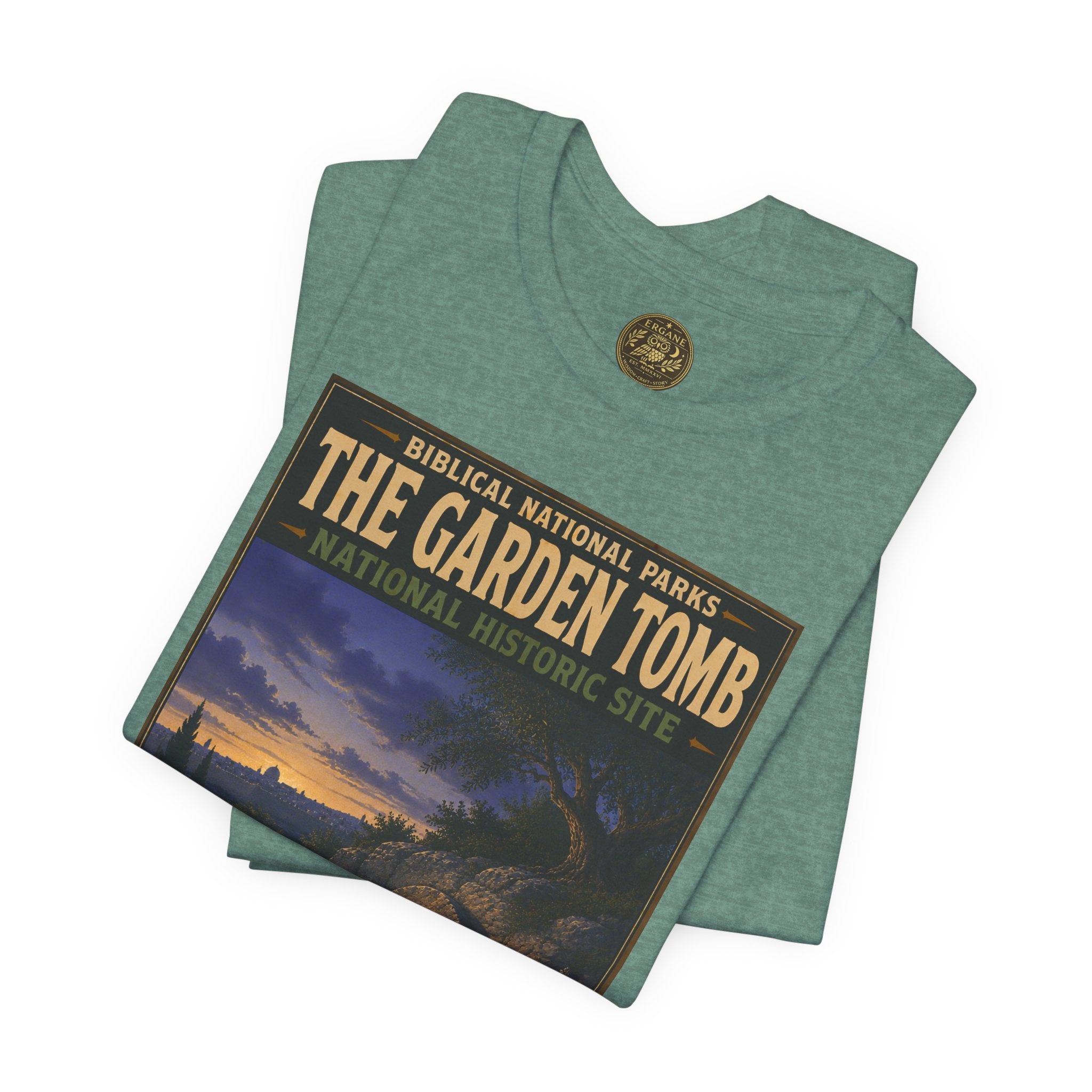 Biblical National Parks Collection VII- The Holy Week #040/041 | Matthew 27: 55-66 | Vintage nature poster Tee | Biblical national parks graphic shirt