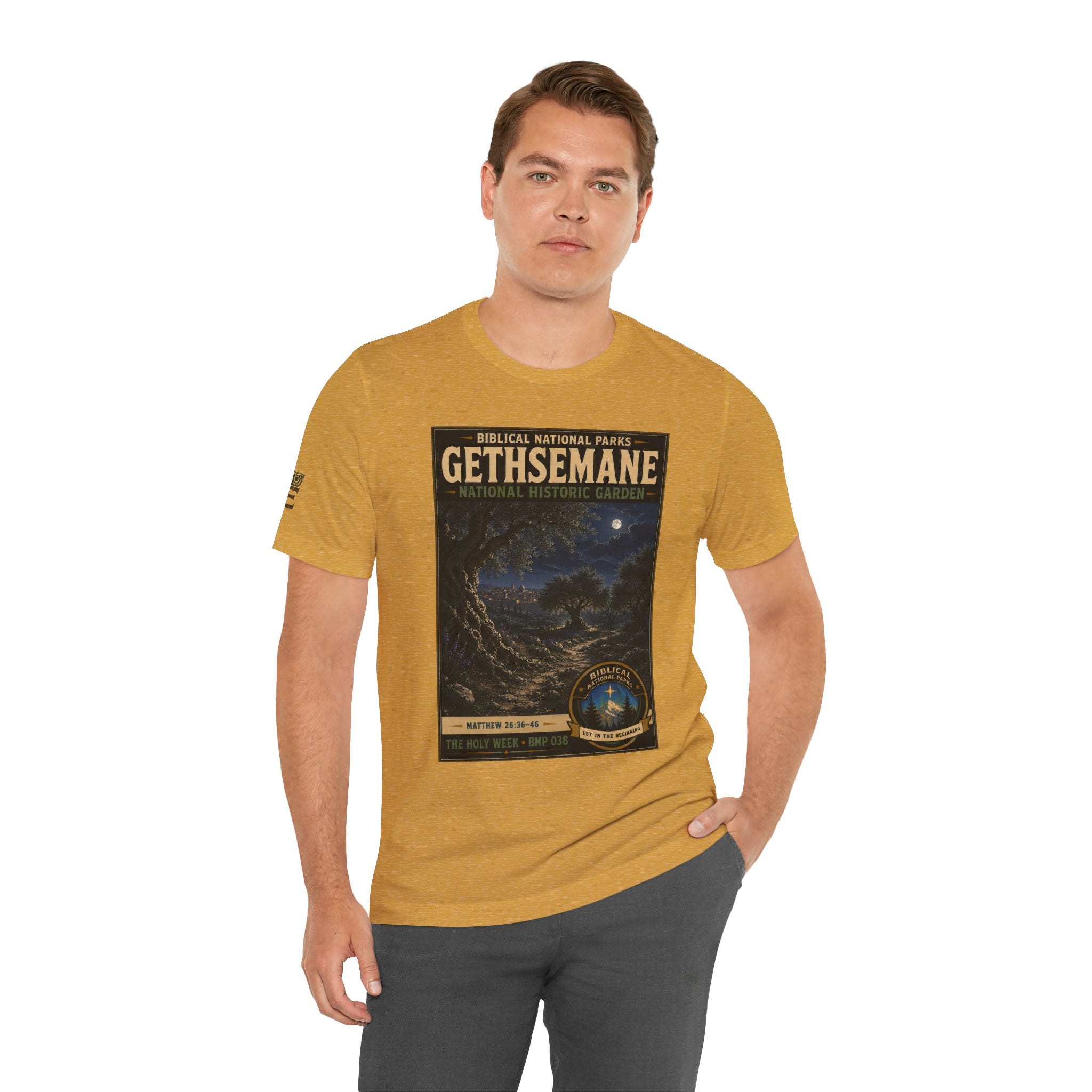 Biblical National Parks Collection VII- The Holy Week #038/041 | Matthew 26: 36-46 | Vintage nature poster Tee | Biblical national parks graphic shirt