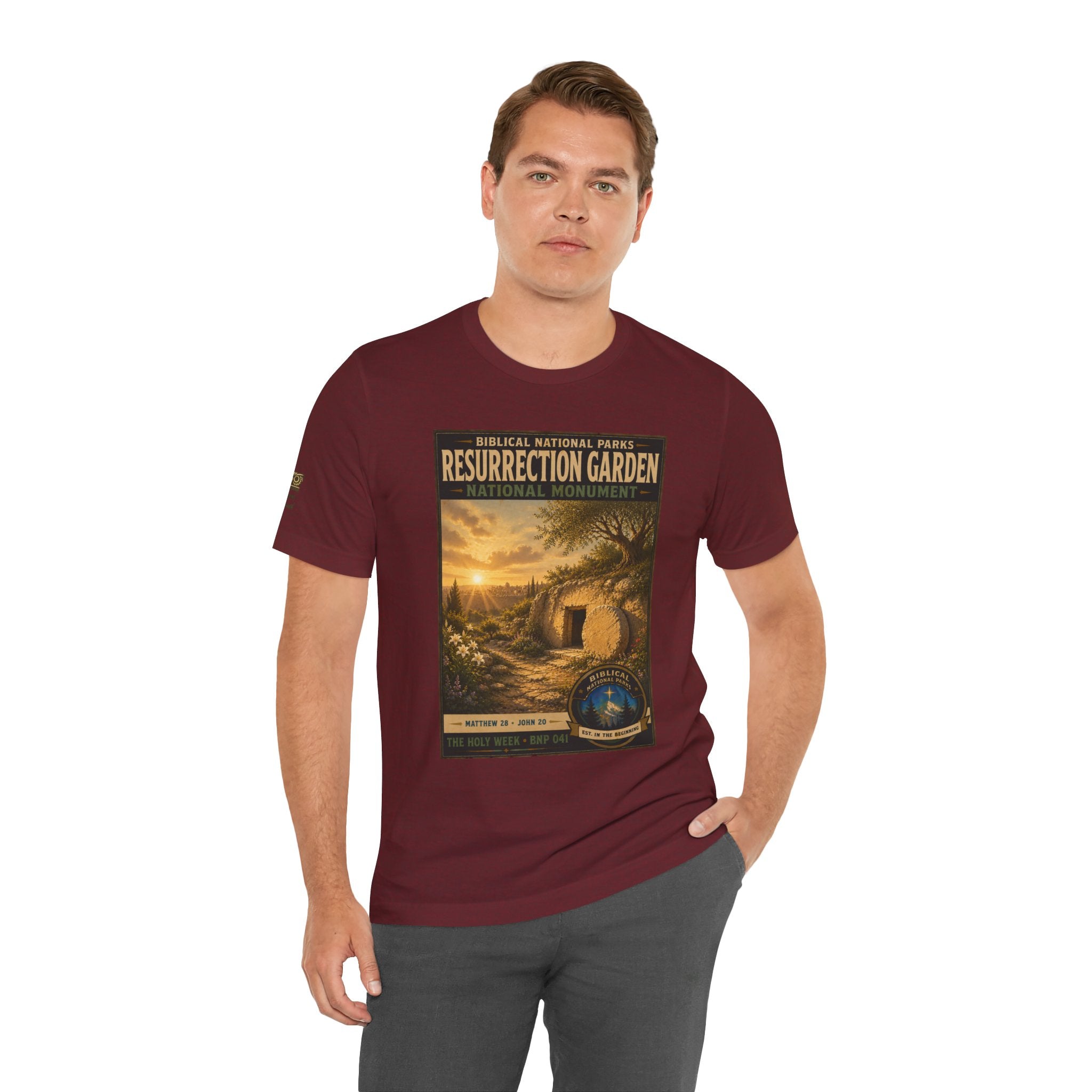 Biblical National Parks Collection VII- The Holy Week #041/041 | Matthew 28 - John 20 | Vintage nature poster Tee | Biblical national parks graphic shirt