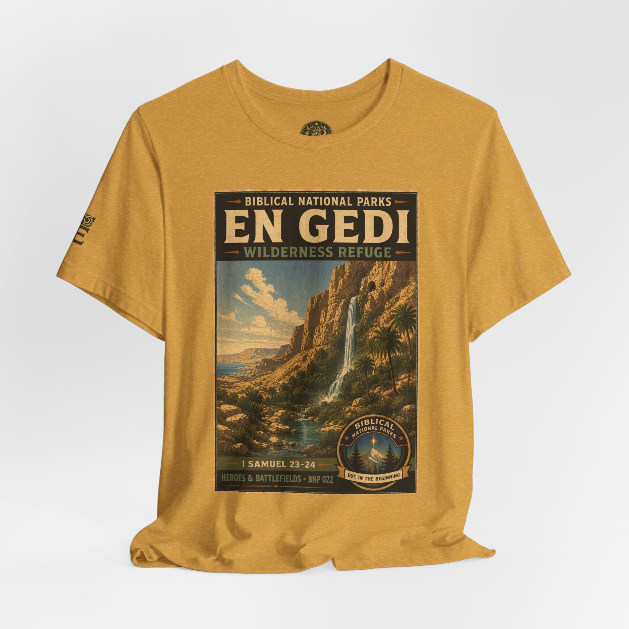 Biblical National Parks Collection IV- Heros & Battlefields #022/023 1 Samuel 23-24 | Vintage nature poster Tee | Biblical national parks graphic shirt