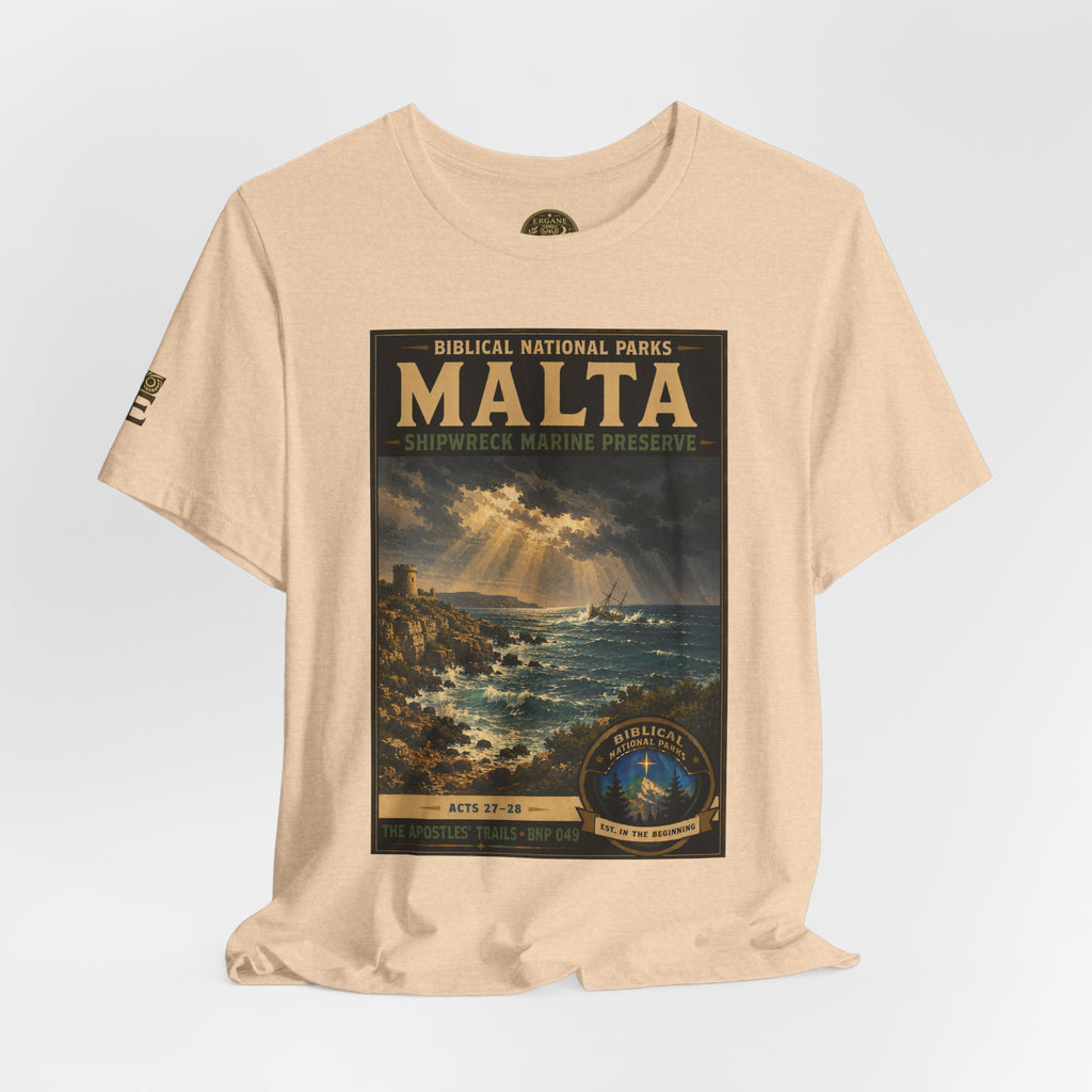 Biblical National Parks Collection VIII- The Apostles' Trails #049/049 | Acts 27-28 | Vintage nature poster Tee | Biblical national parks graphic shirt