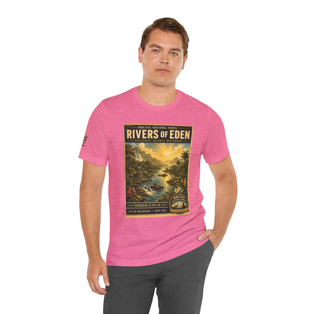 Biblical National Parks Collection I- In The Beginning #003/006 Genesis 2:10-14 | Vintage nature poster Tee | Biblical national parks graphic shirt