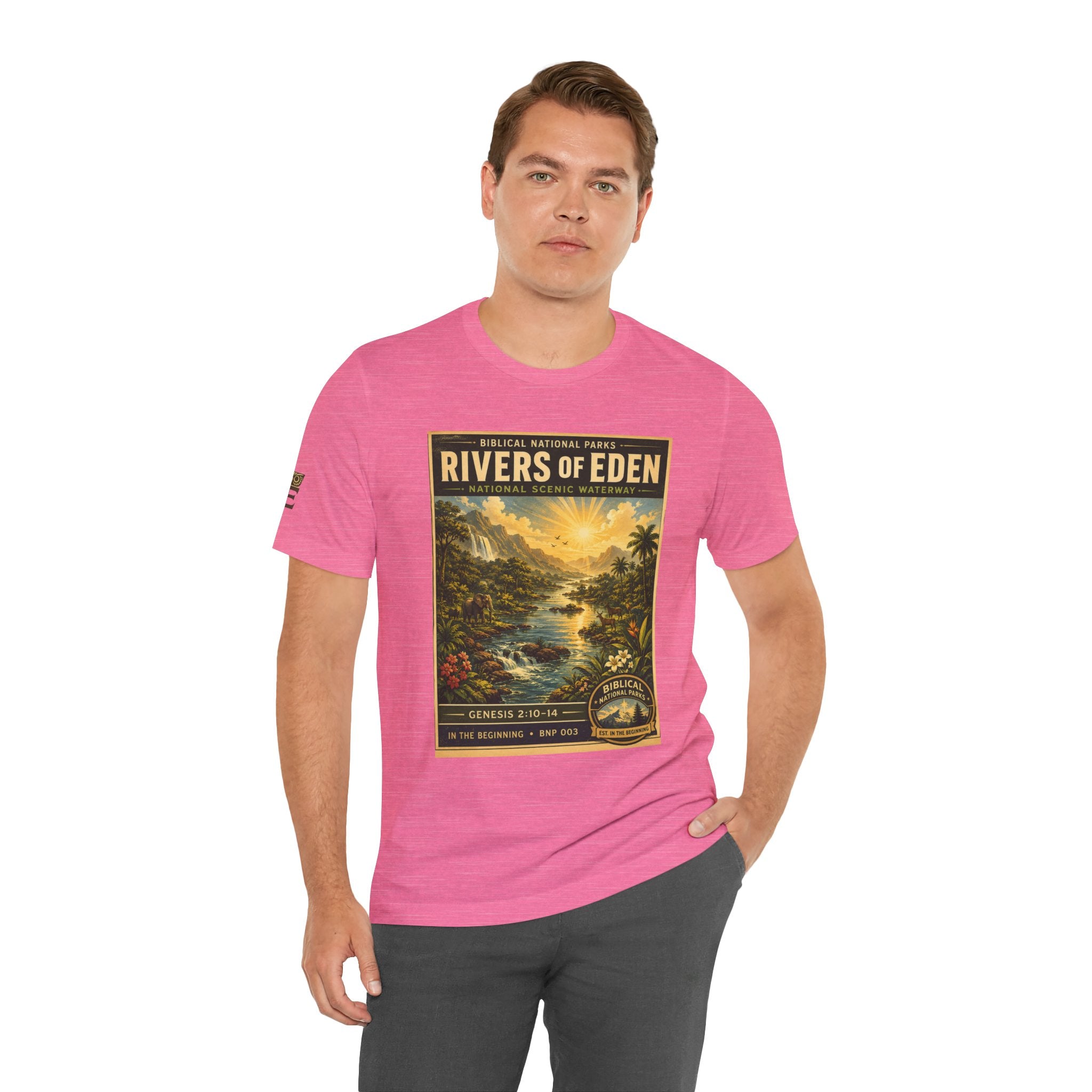 Biblical National Parks Collection I- In The Beginning #003/006 Genesis 2:10-14 | Vintage nature poster Tee | Biblical national parks graphic shirt