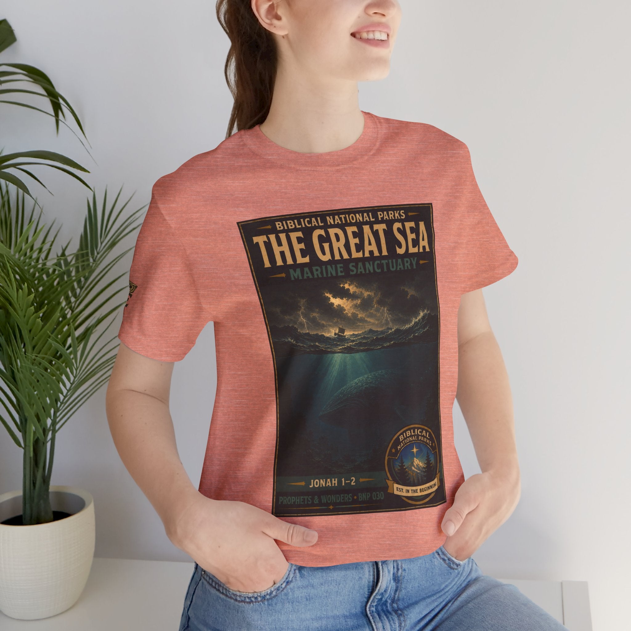 Biblical National Parks Collection V- Prophets & Wonders #030/030 Jonah 1-2 | Vintage nature poster Tee | Biblical national parks graphic shirt