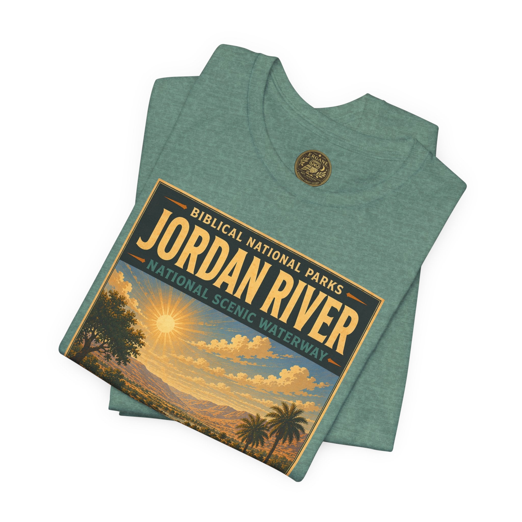 Biblical National Parks Collection III- The Promised Land #015/018 Joshua 3 | Vintage nature poster Tee | Biblical national parks graphic shirt