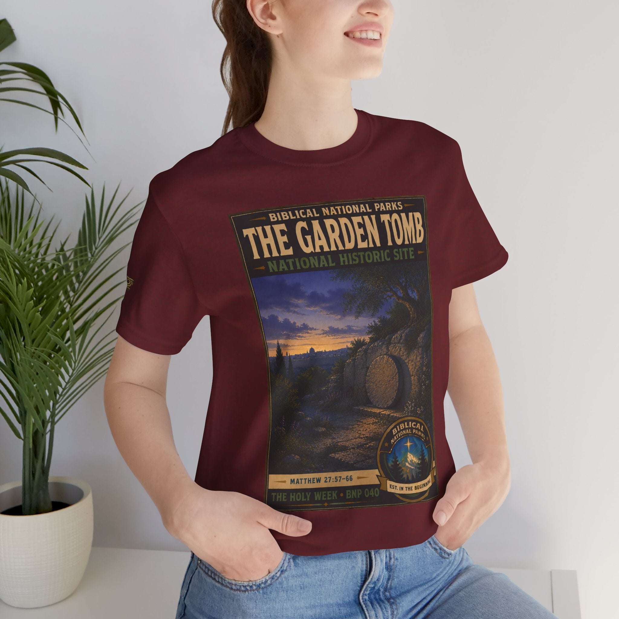 Biblical National Parks Collection VII- The Holy Week #040/041 | Matthew 27: 55-66 | Vintage nature poster Tee | Biblical national parks graphic shirt