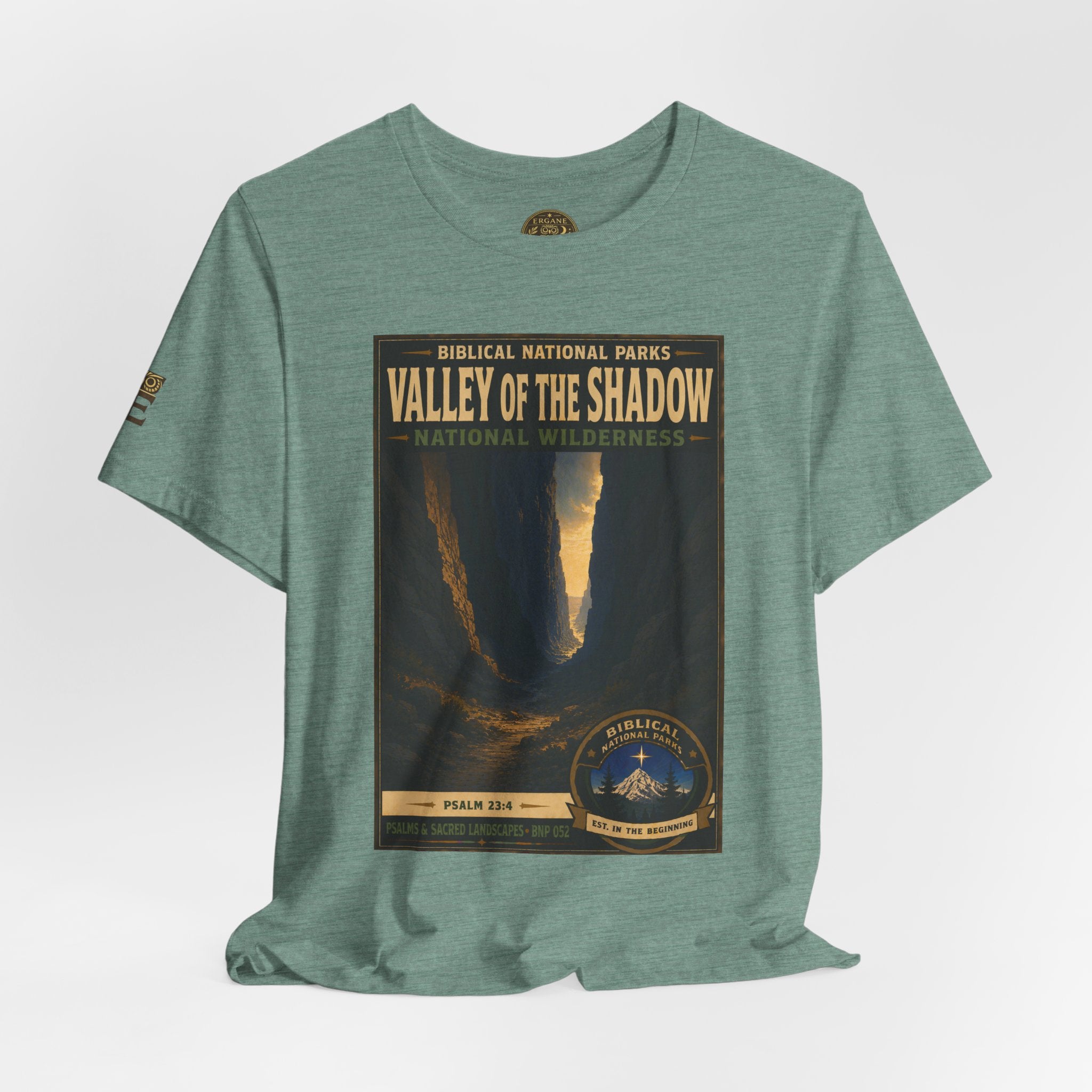Biblical National Parks Collection IX- #052/054 -Psalms & Sacred Landscapes | Psalm 23:4 | Vintage nature poster Tee | Biblical national parks graphic shirt