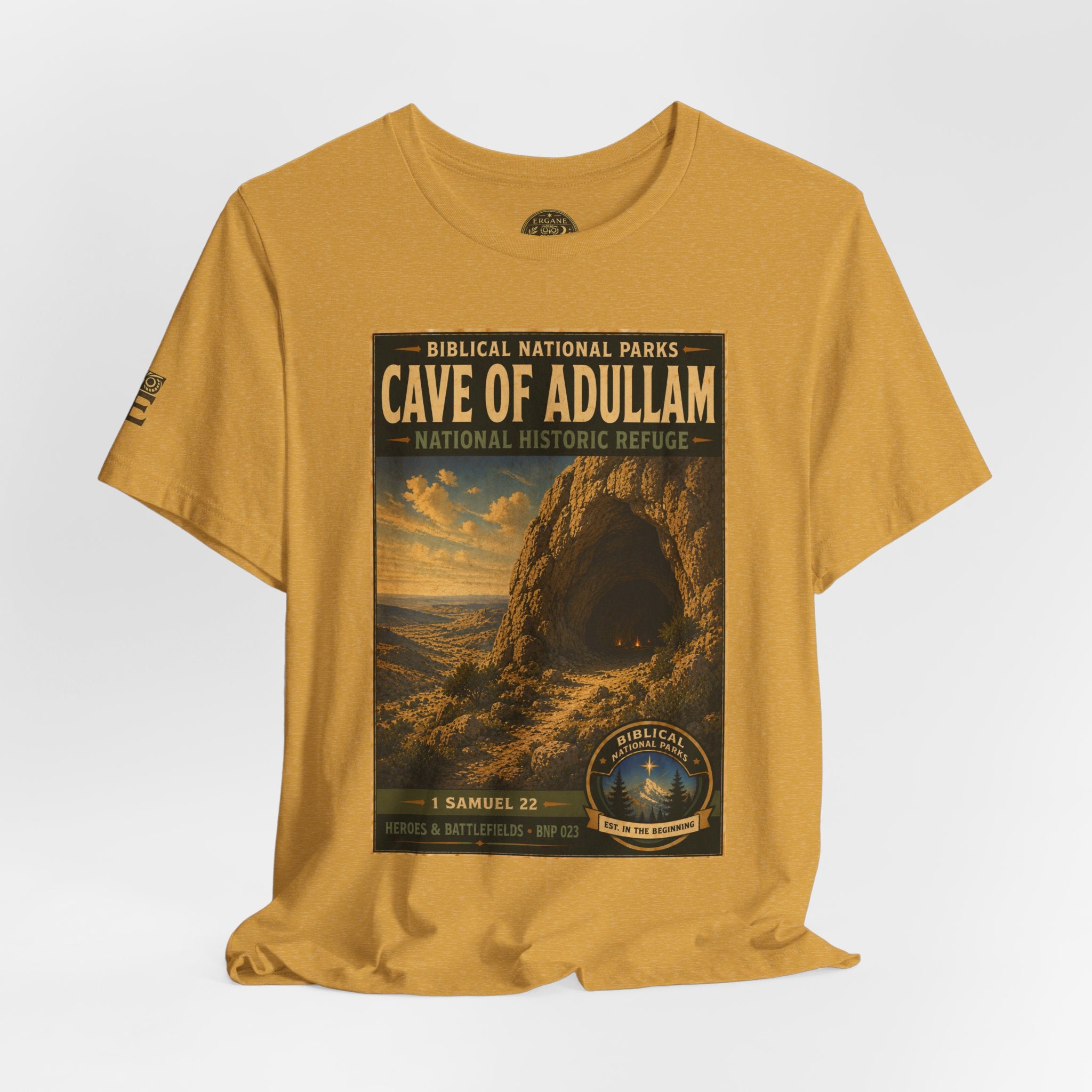 Biblical National Parks Collection IV- Heros & Battlefields #023/023 1 Samuel 22 | Vintage nature poster Tee | Biblical national parks graphic shirt