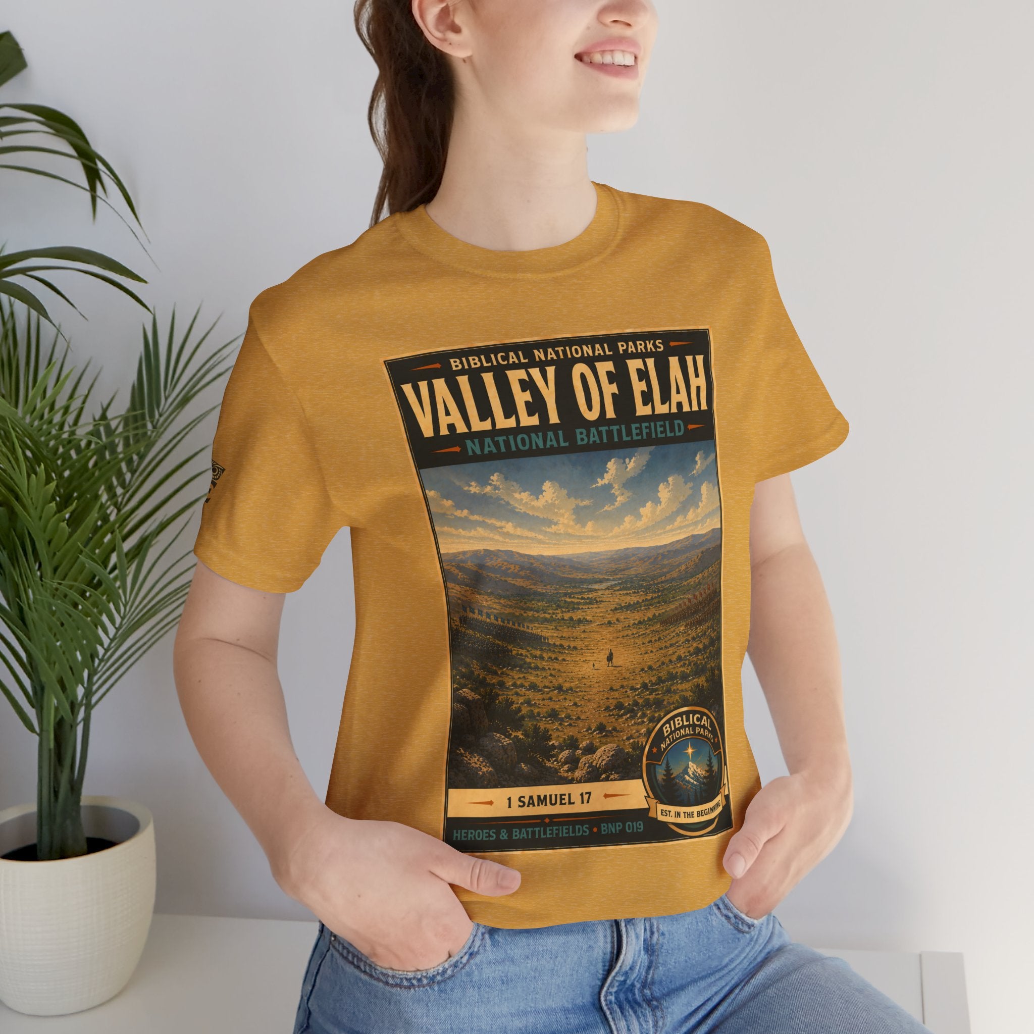Biblical National Parks Collection IV- Heros & Battlefields #019/023 1 Samuel 17 | Vintage nature poster Tee | Biblical national parks graphic shirt