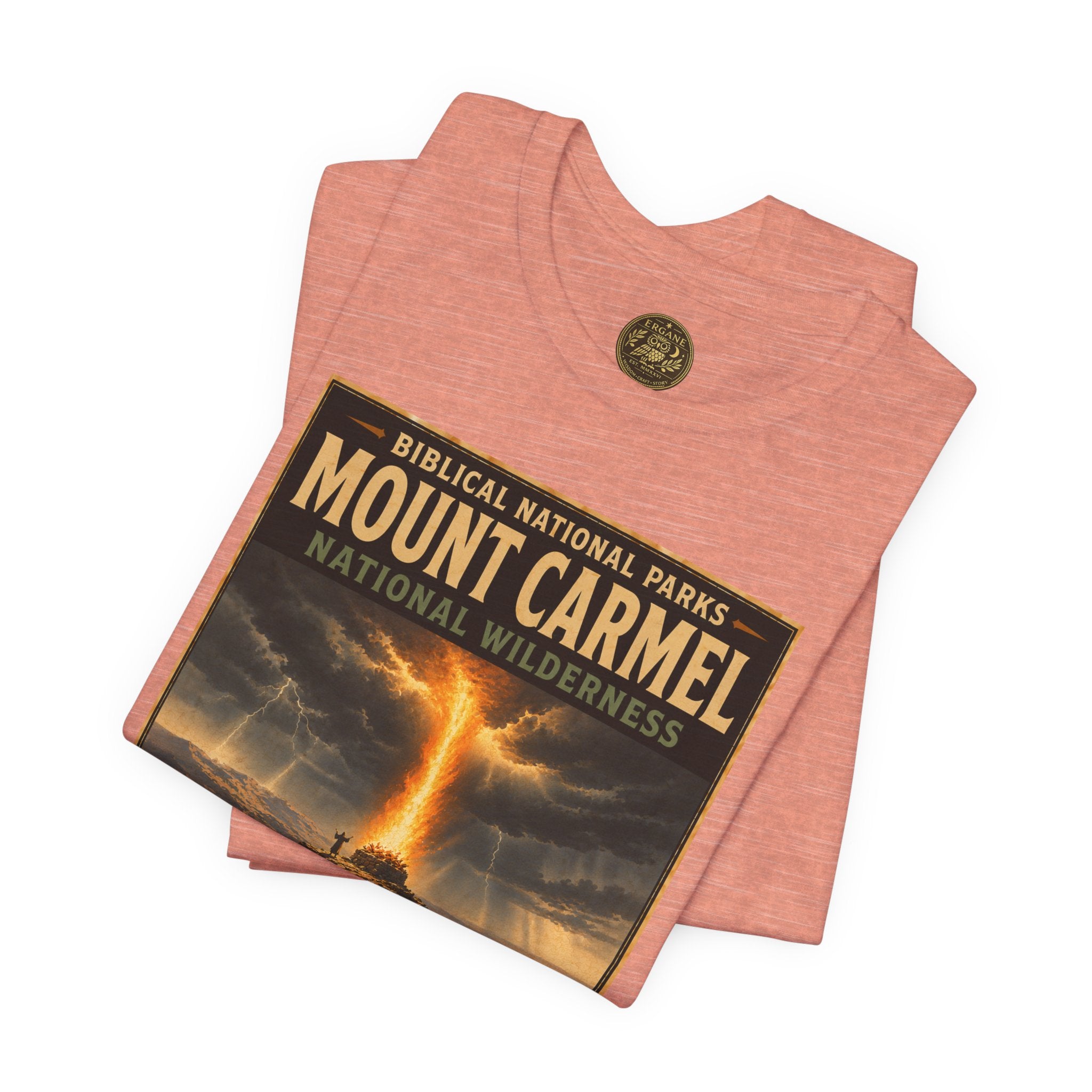 Biblical National Parks Collection V- Prophets & Wonders #025/030 1 Kings 18 | Vintage nature poster Tee | Biblical national parks graphic shirt