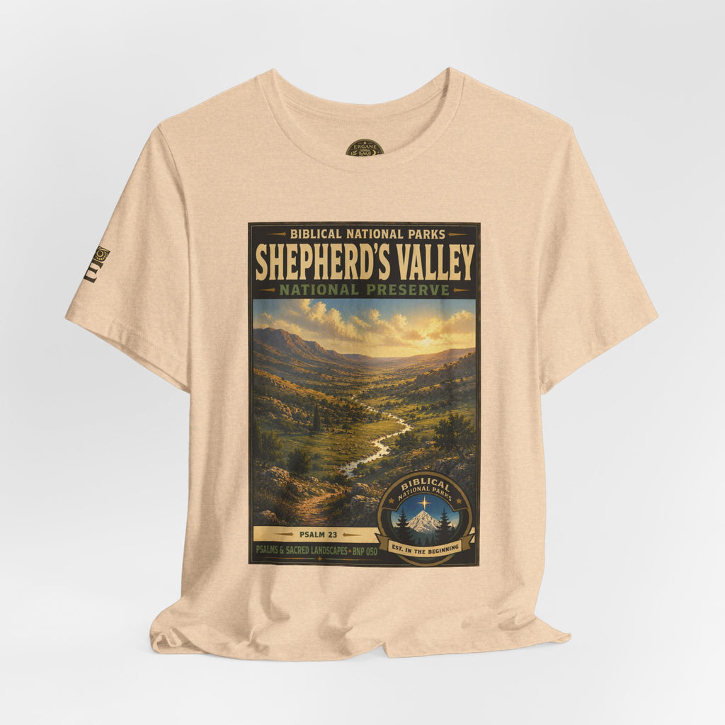 Biblical National Parks Collection IX- #050/054 -Psalms & Sacred Landscapes | Psalm 23 | Vintage nature poster Tee | Biblical national parks graphic shirt