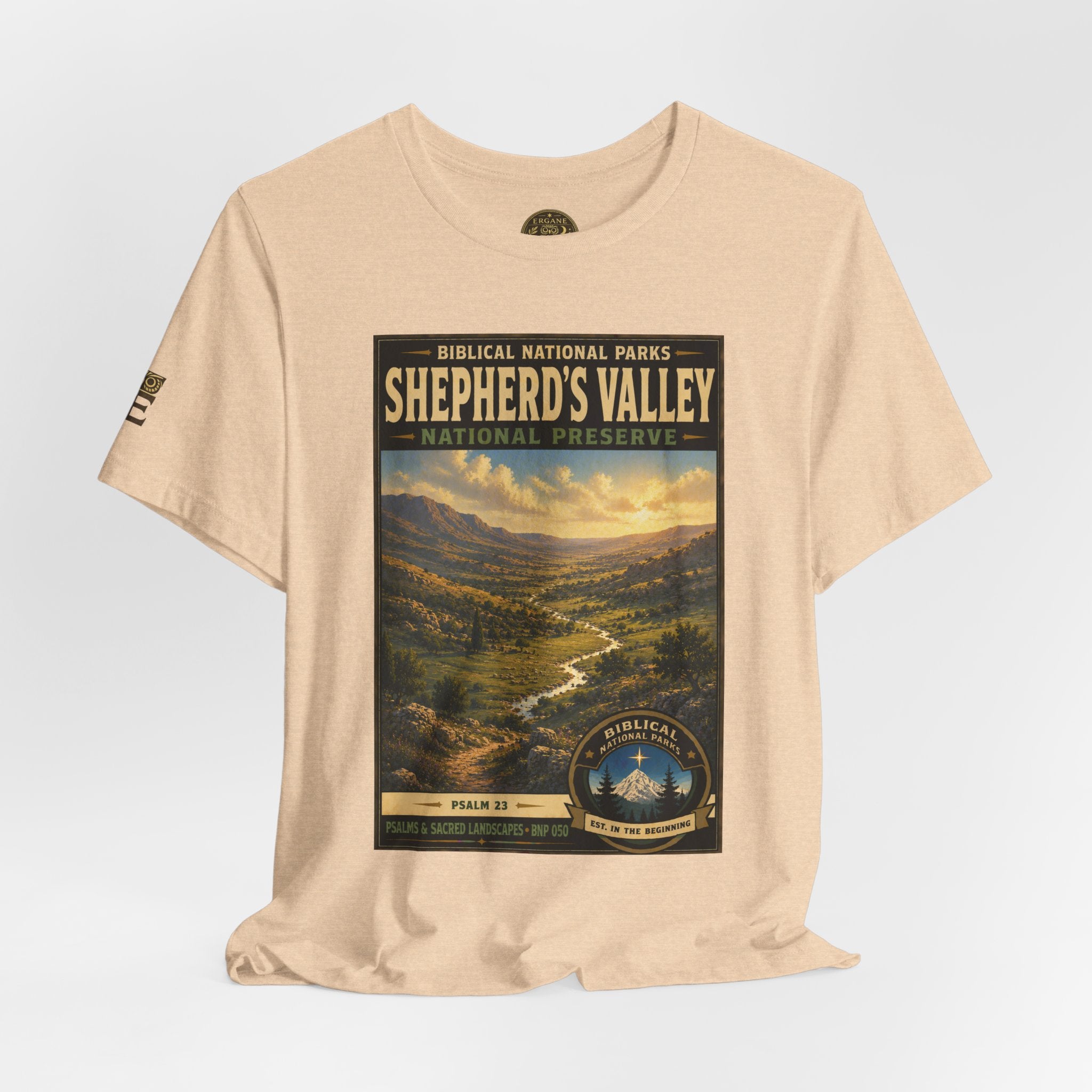 Biblical National Parks Collection IX- #050/054 -Psalms & Sacred Landscapes | Psalm 23 | Vintage nature poster Tee | Biblical national parks graphic shirt