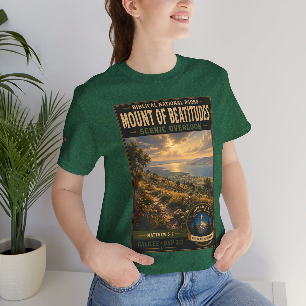 Biblical National Parks Collection VI- Galilee #033/035 Matthew 5-7 | Vintage nature poster Tee | Biblical national parks graphic shirt