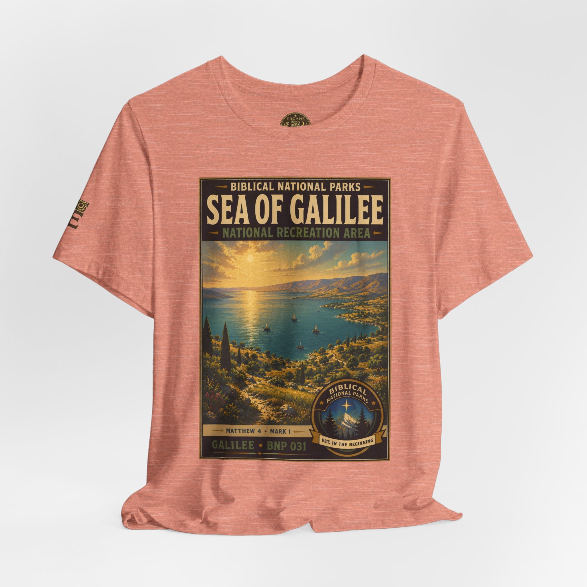 Biblical National Parks Collection VI- Galilee #031/035 Matthew 4 & Mark 1 | Vintage nature poster Tee | Biblical national parks graphic shirt